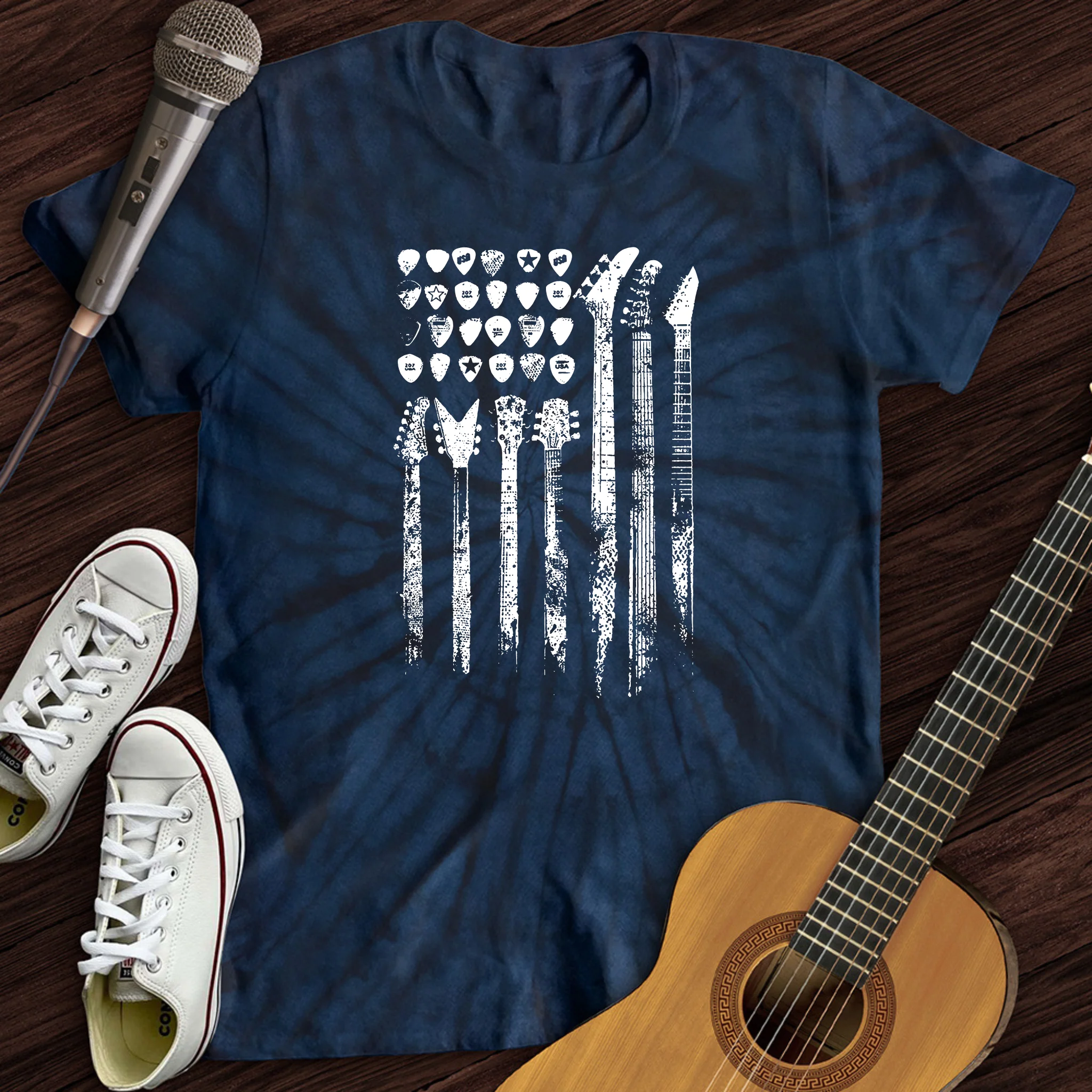 Guitar Flag Tie Dye T-Shirt