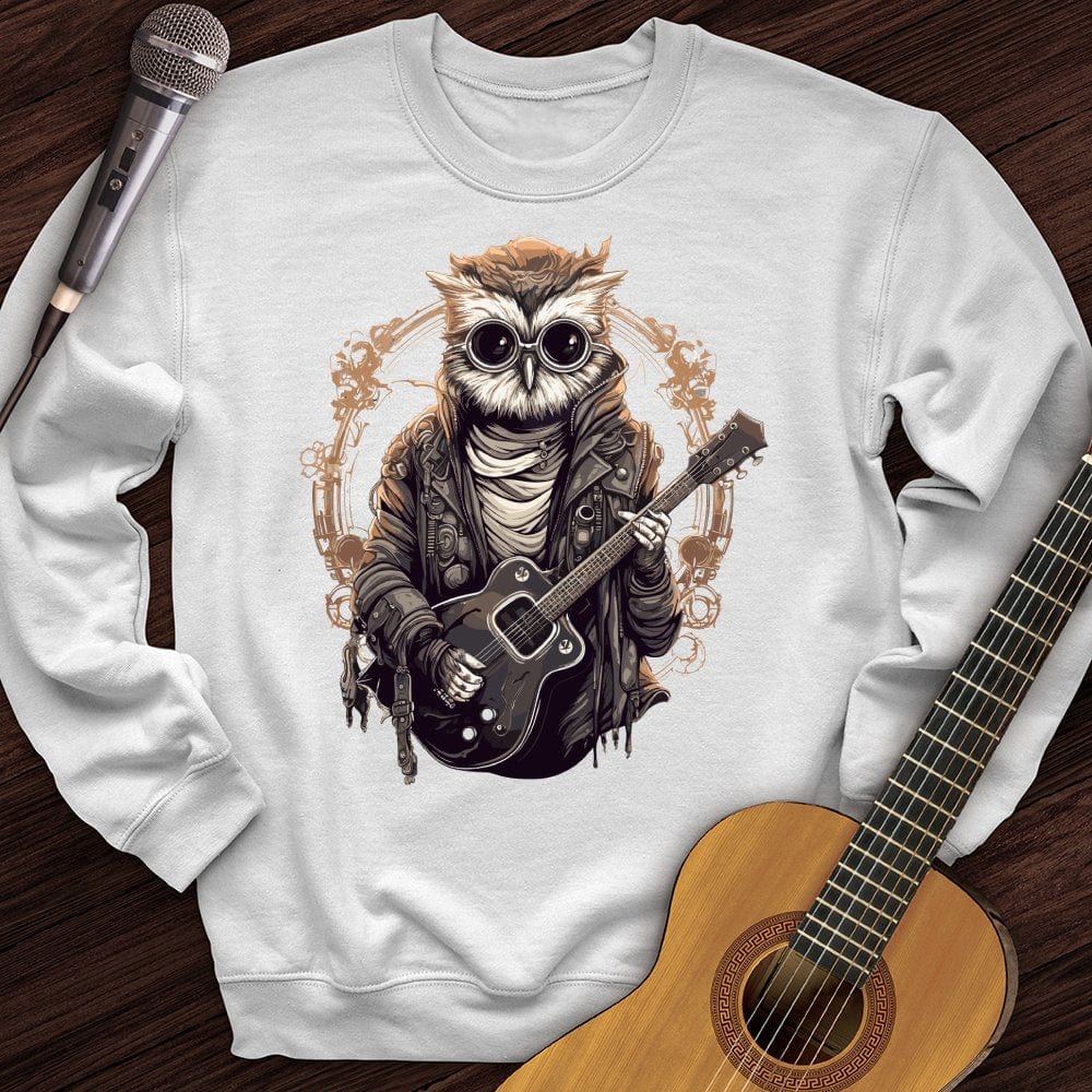 Owl Playing Guitar Crewneck