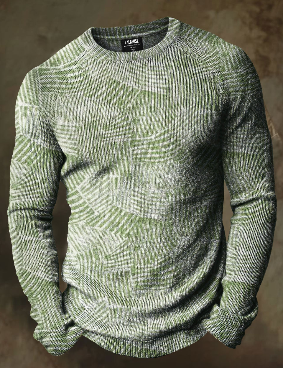 Sage green mid century moss Art Print Causal Long Sleeve Cozy Knit Pullover Sweater