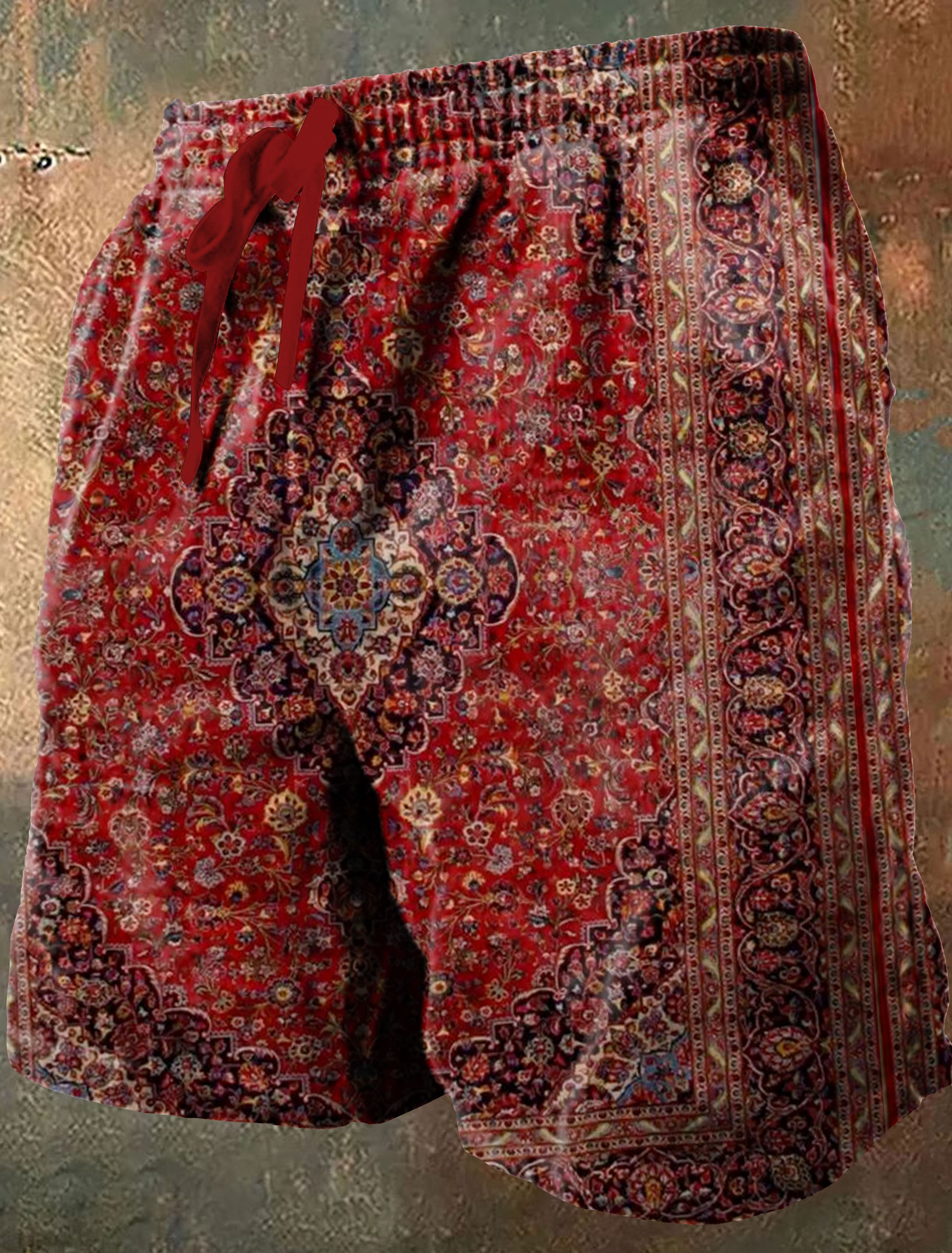 Vintage Ethnic Art Print Casual Short Pants