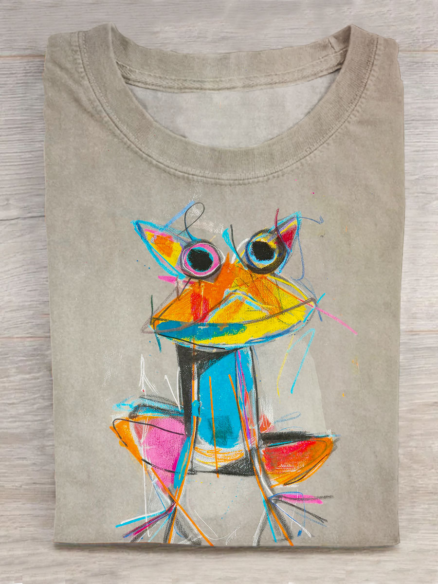 Funny Frog Print Short Sleeves