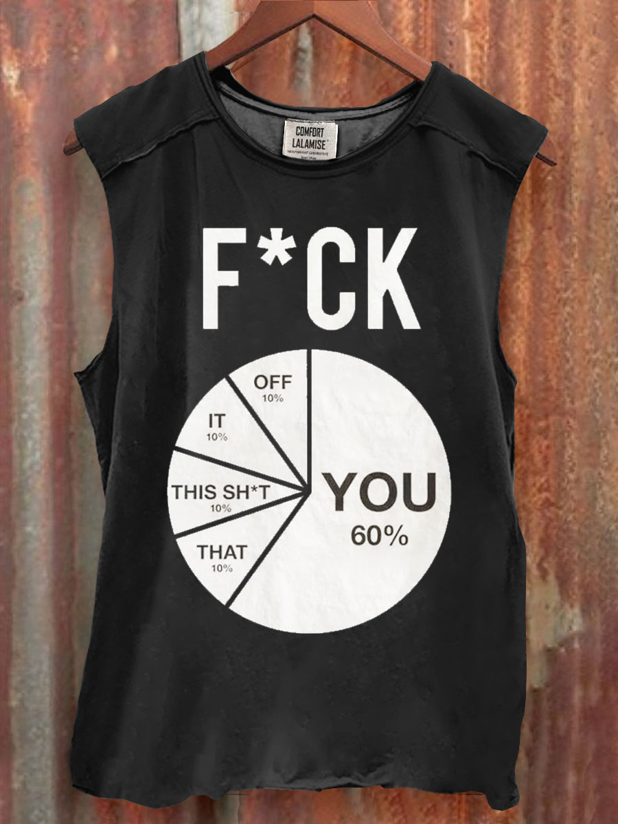 Funny Print 100% Cotton Casual Tank Top