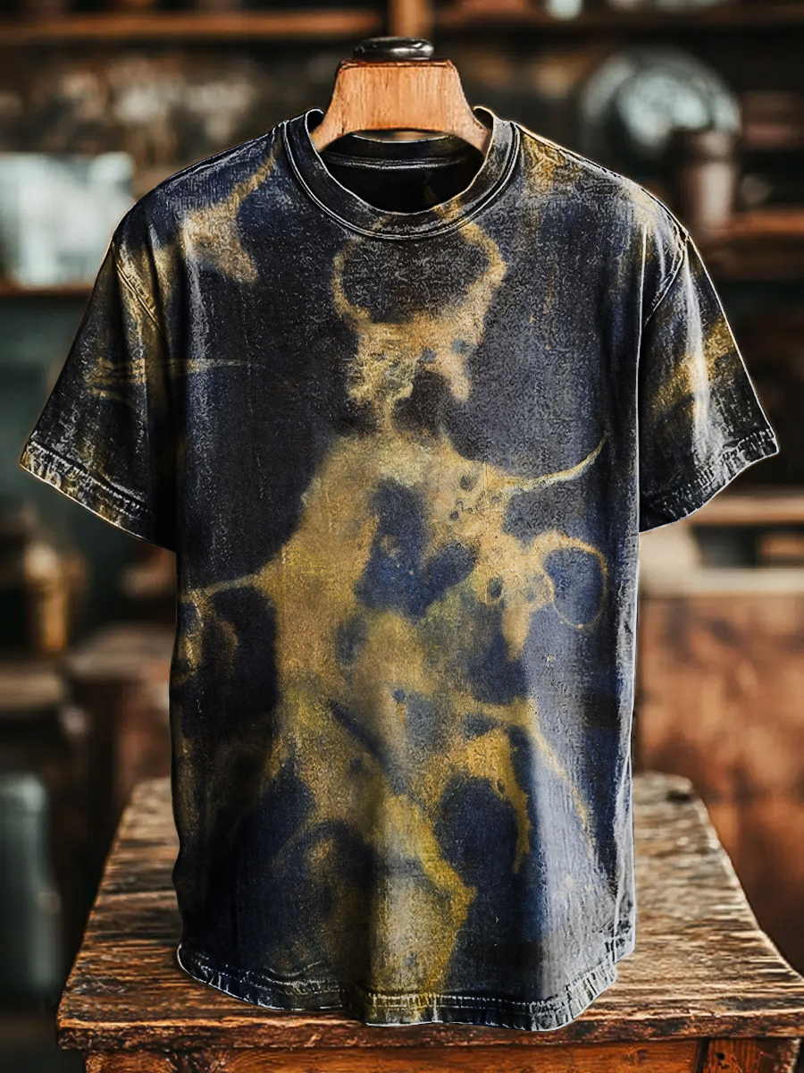 Retro Dark Abstract Art Print T-shirt