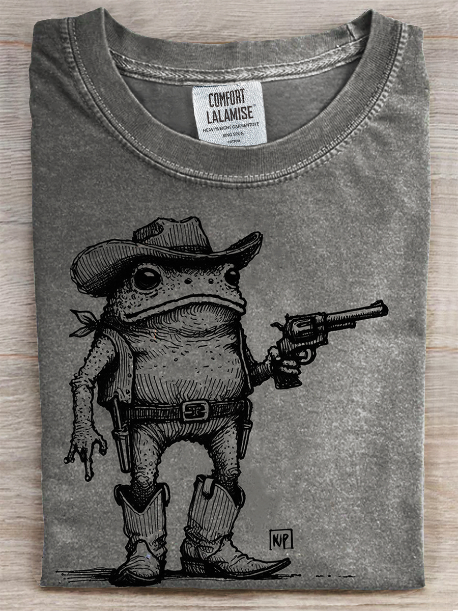 Vintage Art Print Casual T-shirt For Men And Women