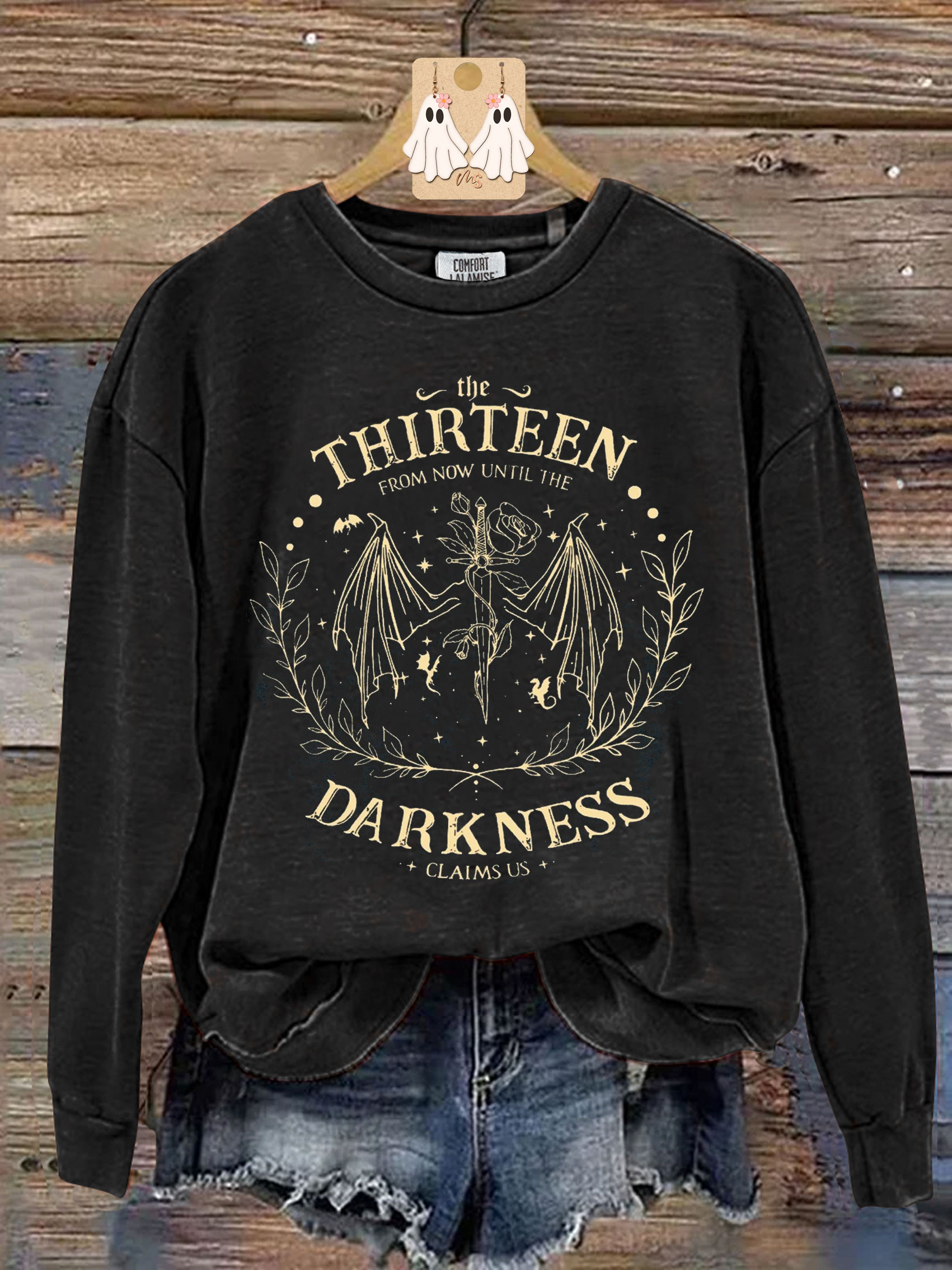 Retro The Thirteen Throne Of Glass Print Casual Sweatshirt