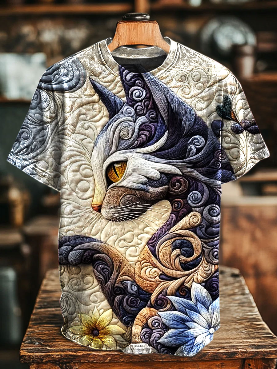 Cat Art Print Casual Top