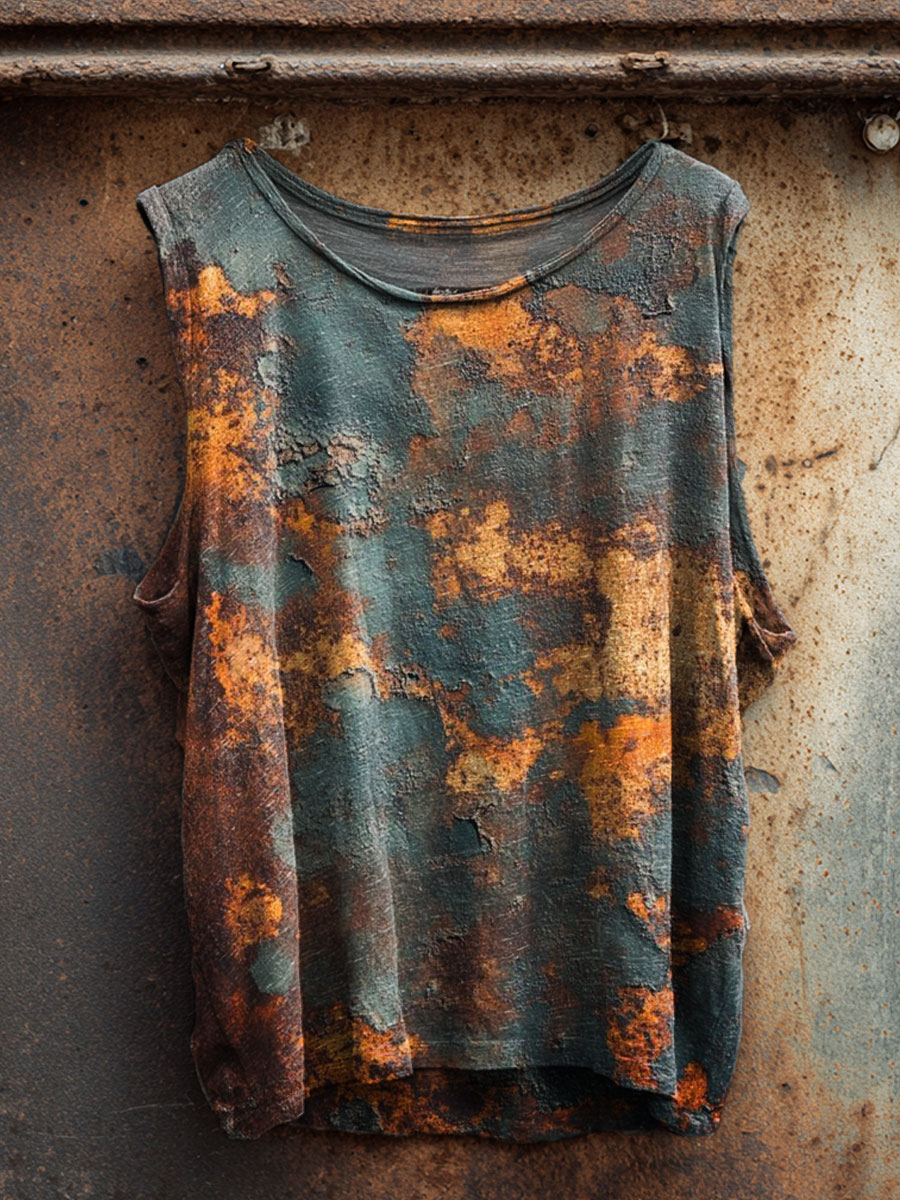 Vintage Art Print 100% Cotton Casual Tank Top