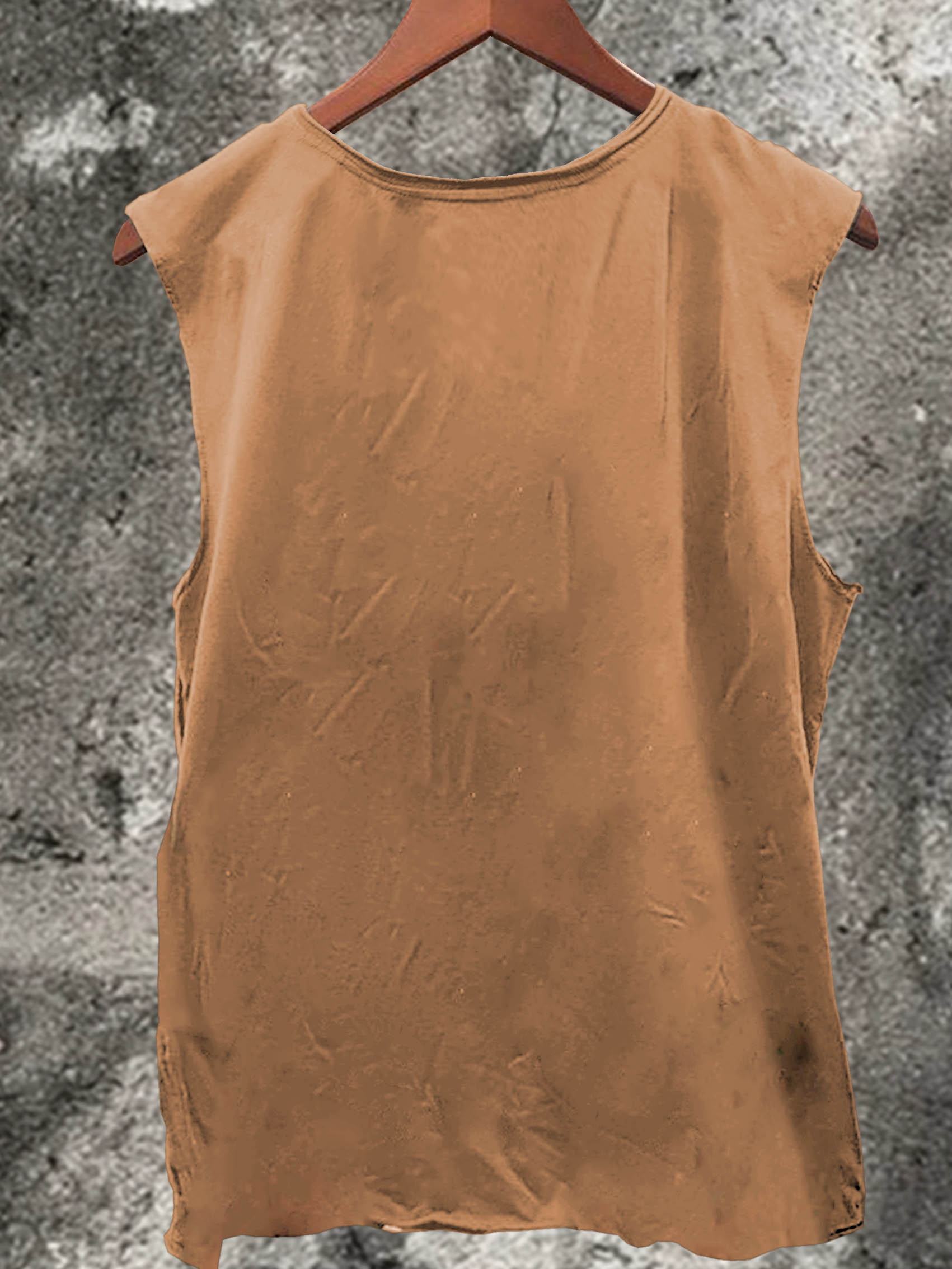 Nervous Smoking Cat Print 100% Cotton Casual Tank Top