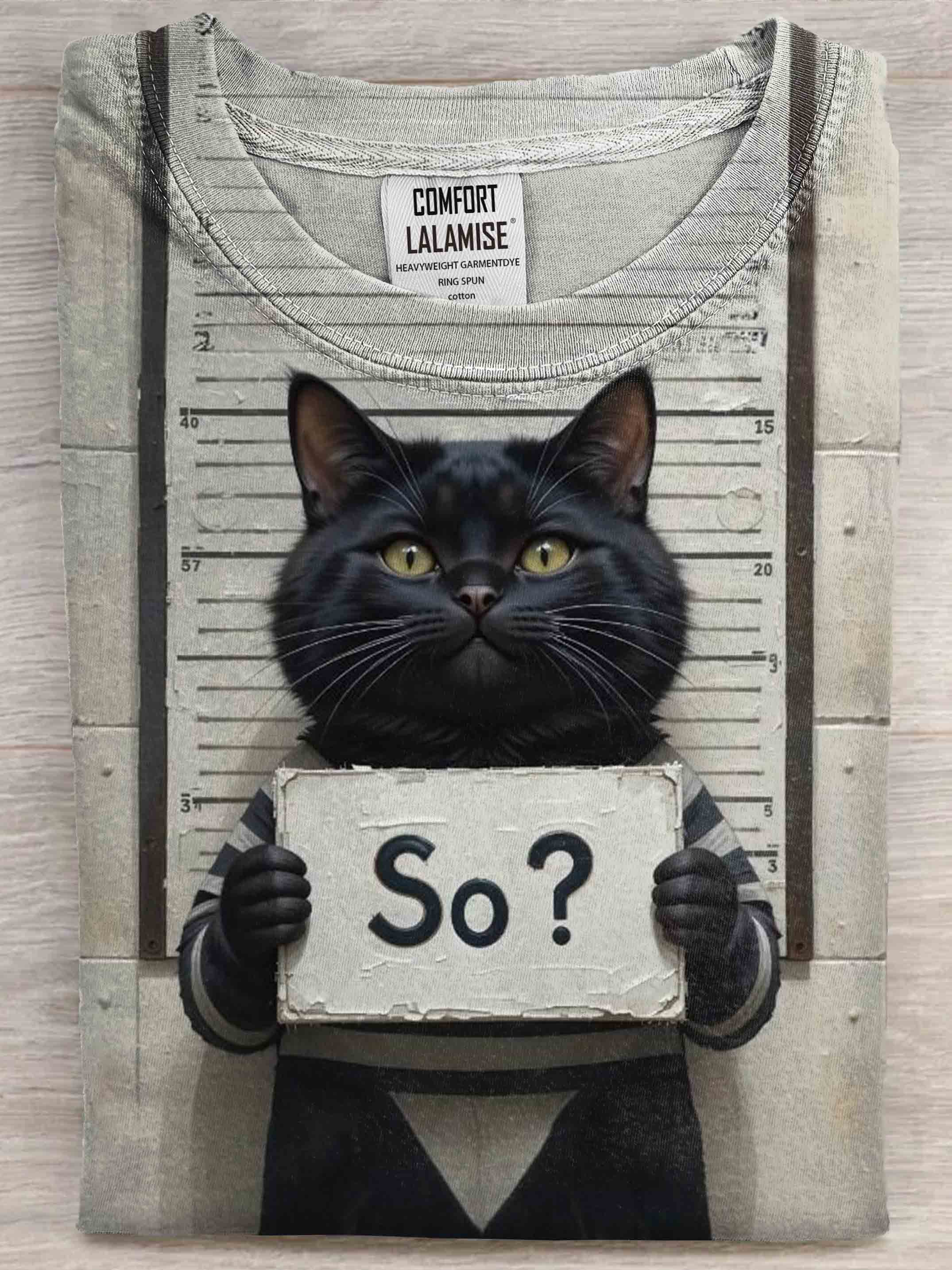 So Funny Cat Art Casaul Short Sleeve T-shirt