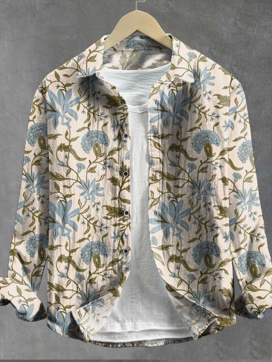 Vintage Classic Art Print 100% Cotton Long Sleeve Shirt