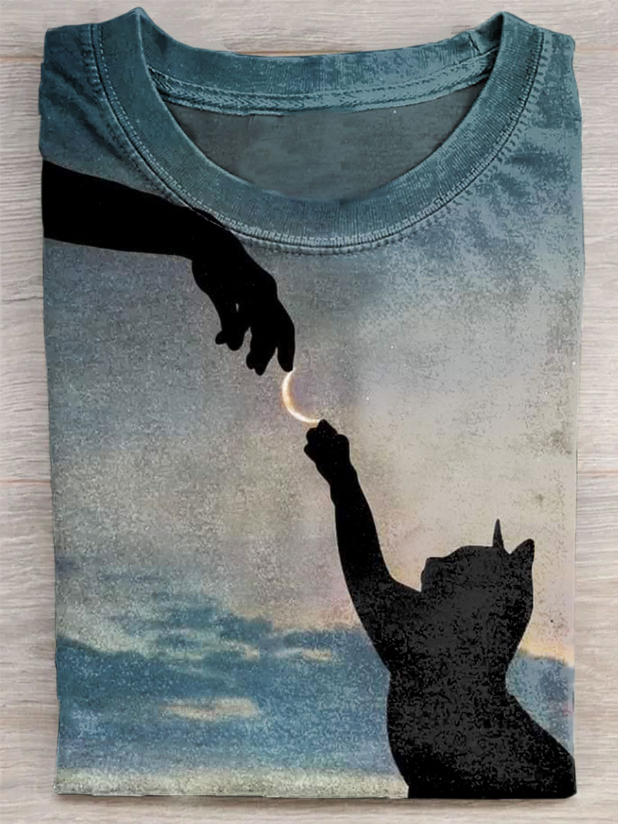 Cat Print Casual Top