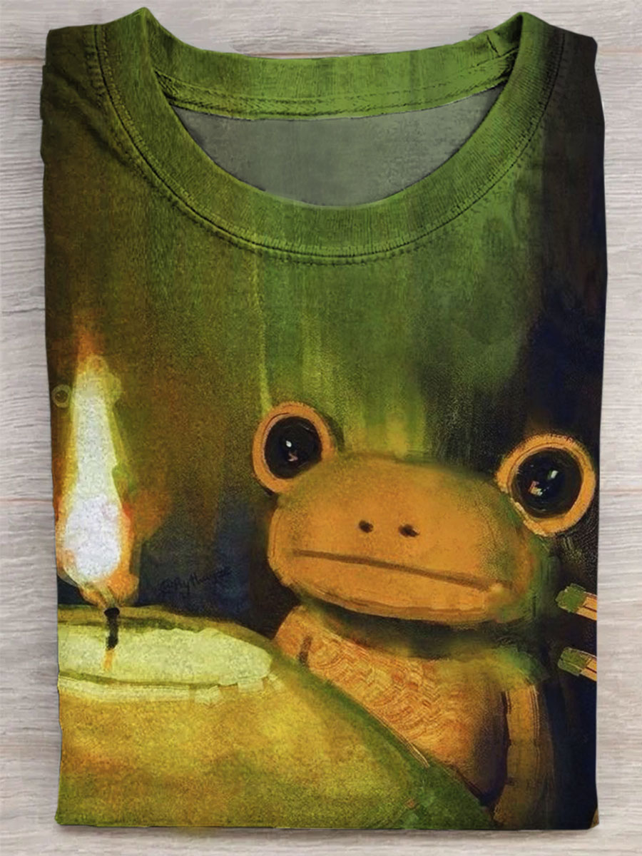 Frog Art Print Casual T-shirt