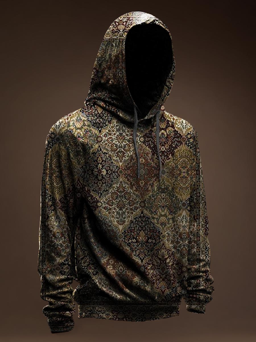 Persian Style Print Casual Hoodie Sweatshirt