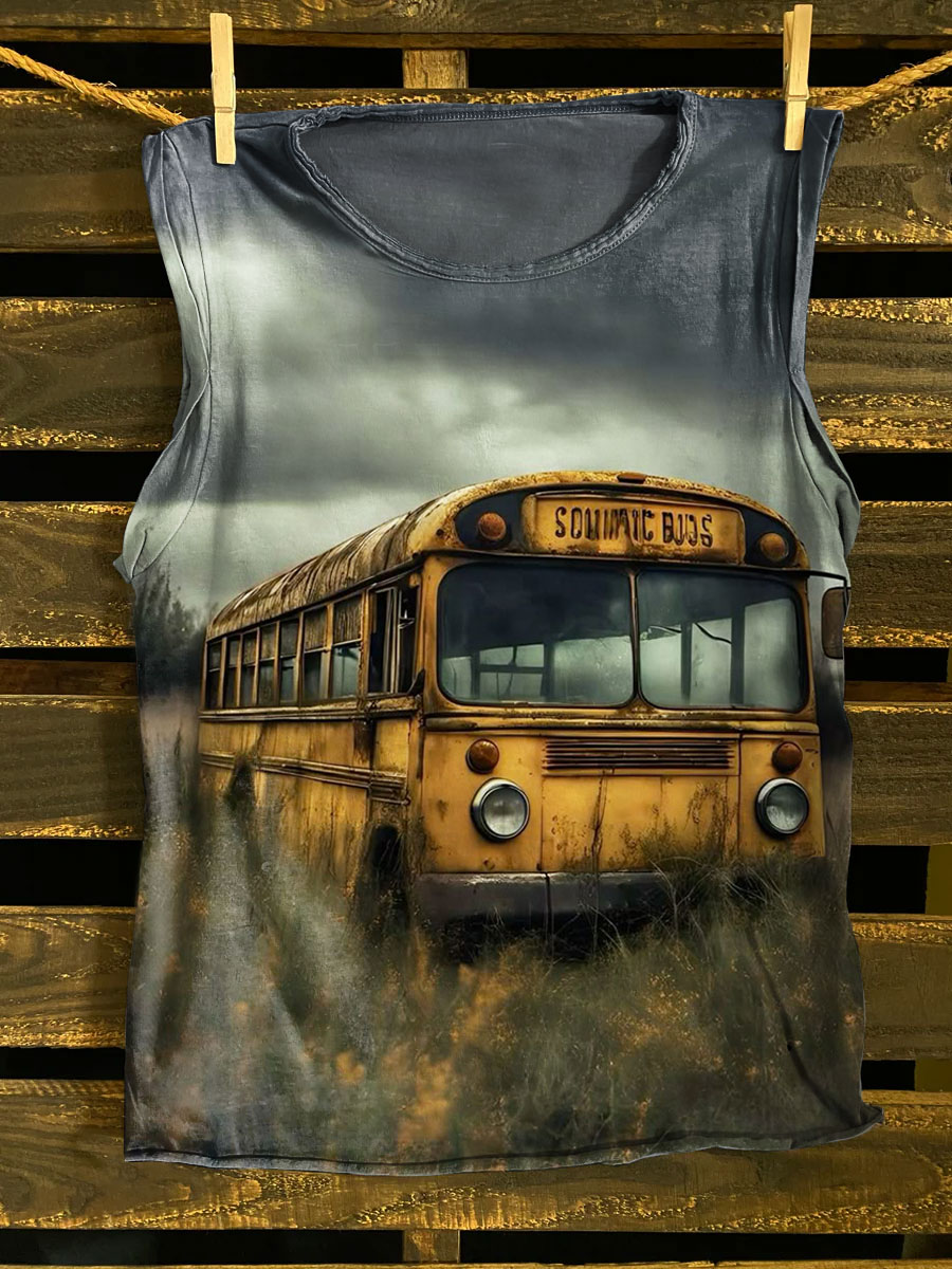 Vintage Art Print 100% Cotton Casual Tank Top