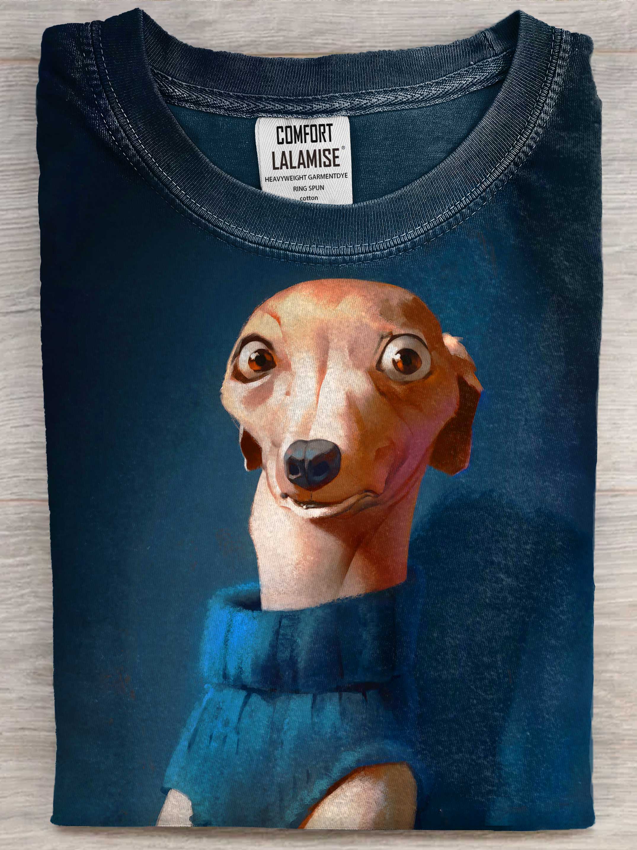 Who ate that cookie Funny Dog Art Print Casual Short Sleeve T-shirt