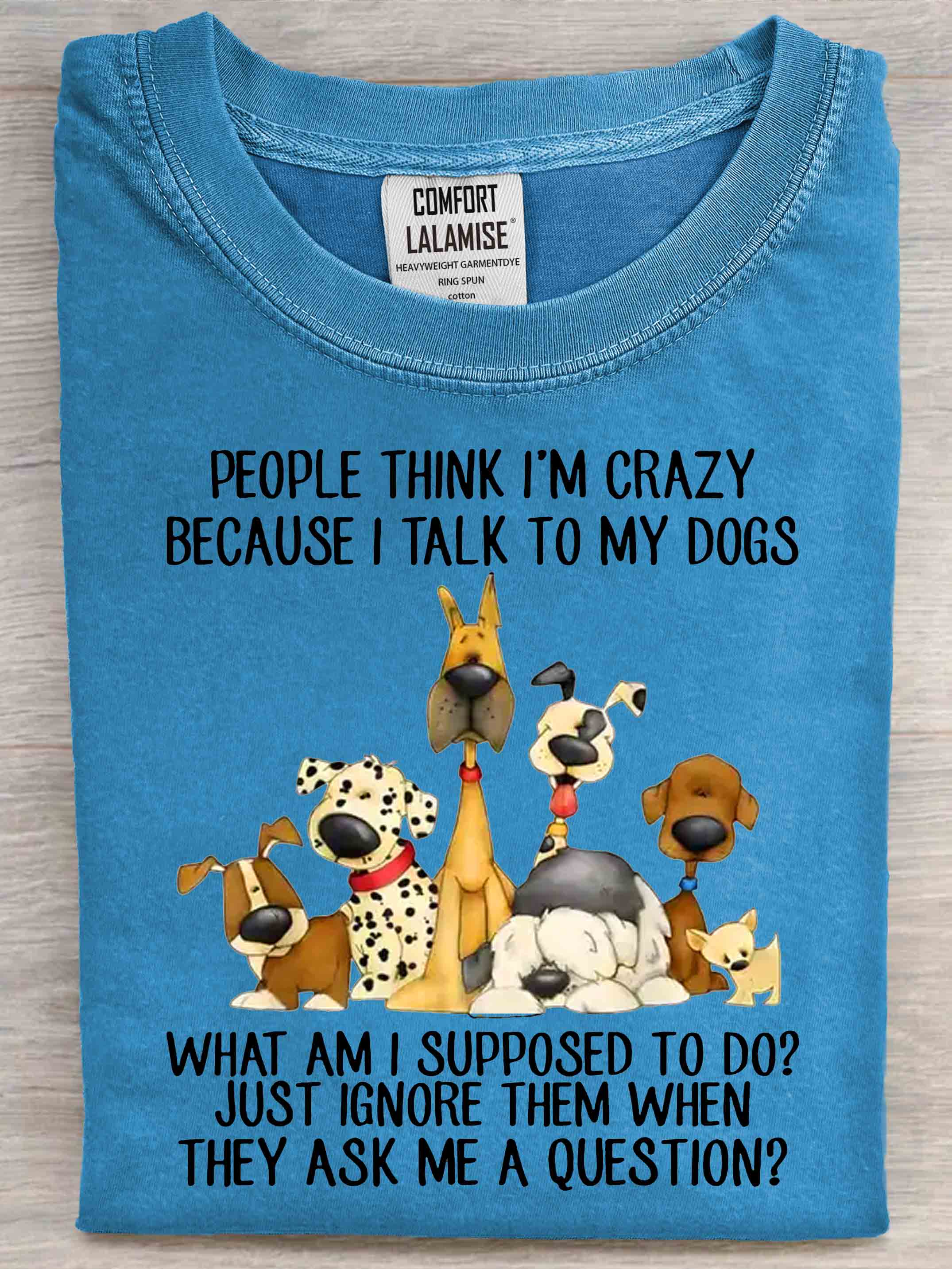 Funny Dog Lover Art Print Casual Short Sleeve T-shirt