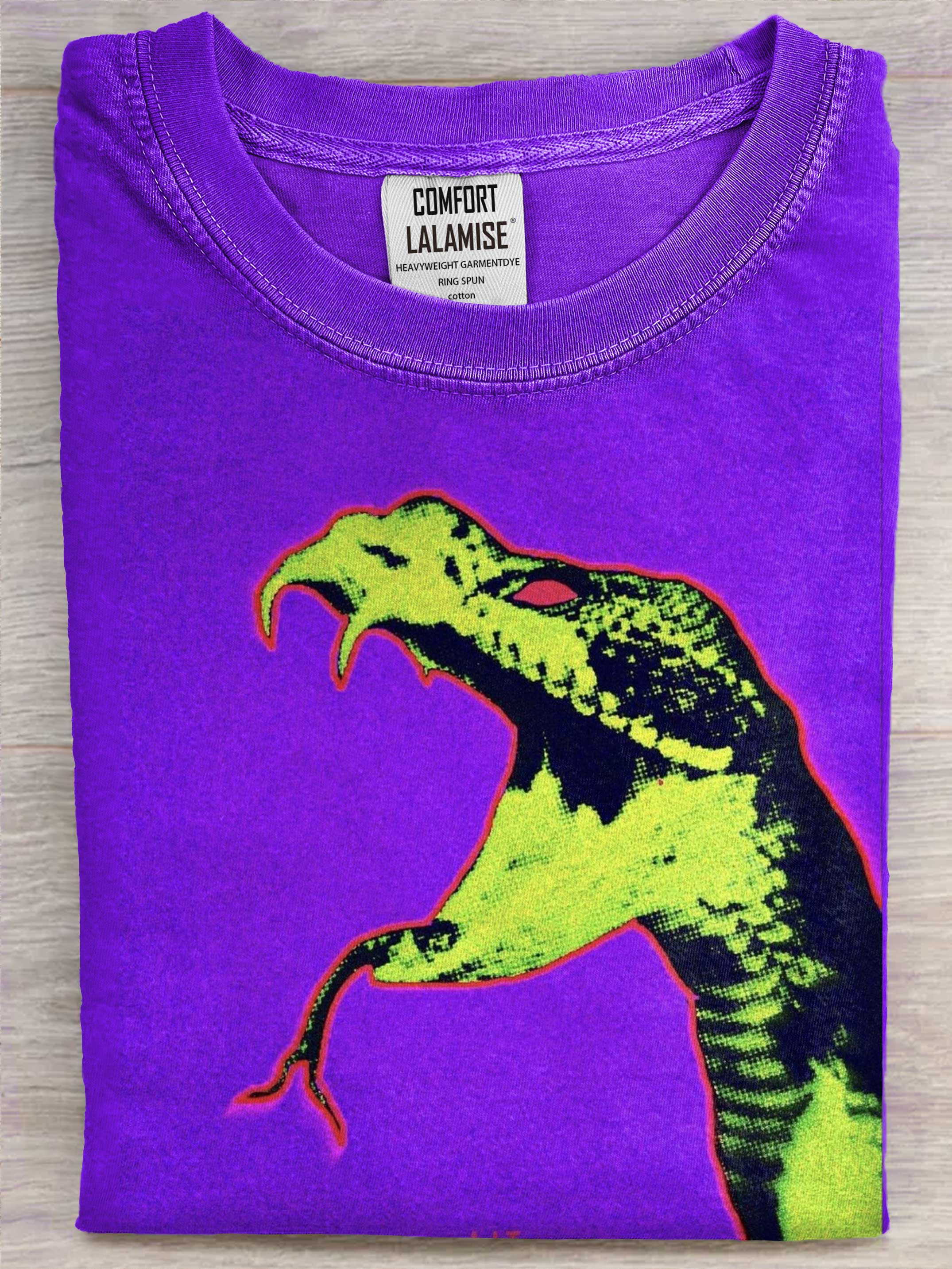 Fancy Snake Art Print Casual Cotton Short Sleeve T-shirt