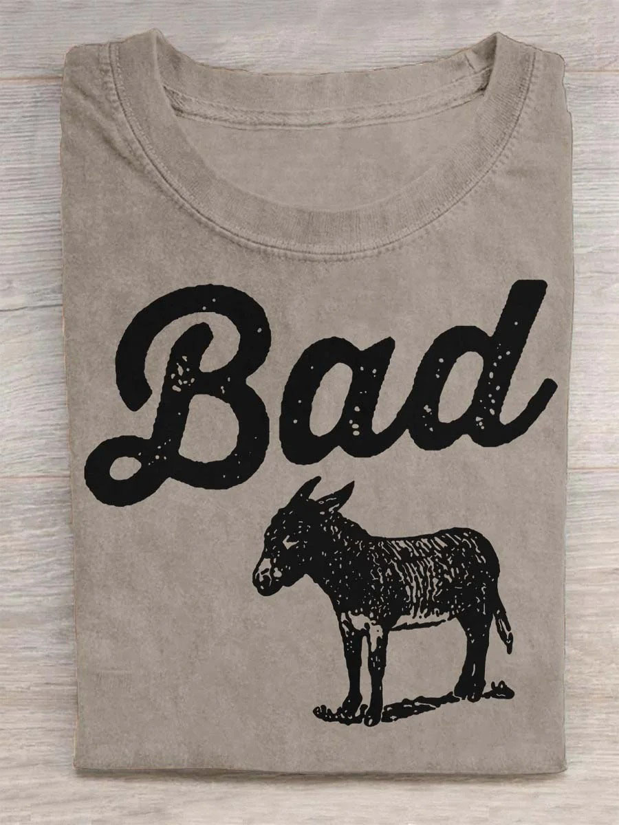 Bad Donkey Print Casual T-shirt