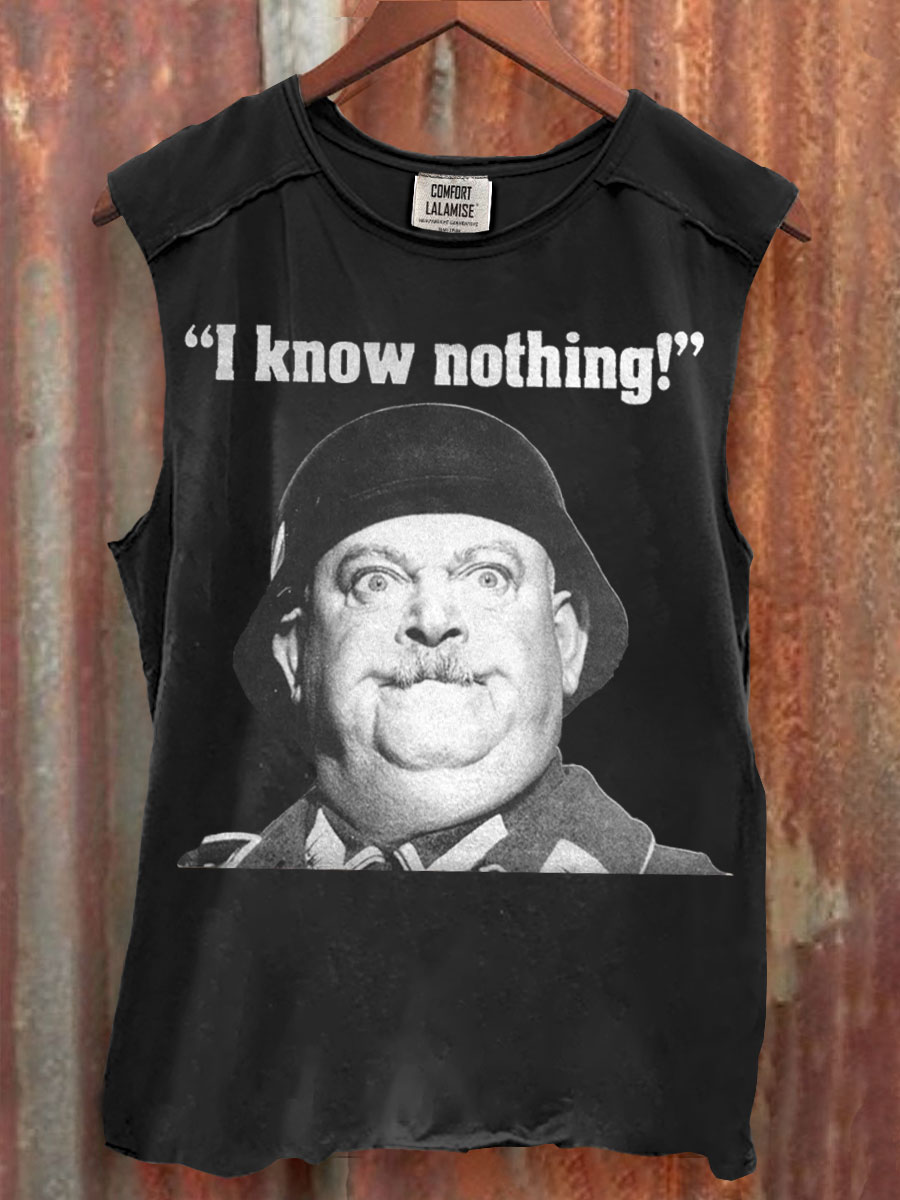 I Know Nothing Art Print 100% Cotton Casual Tank Top