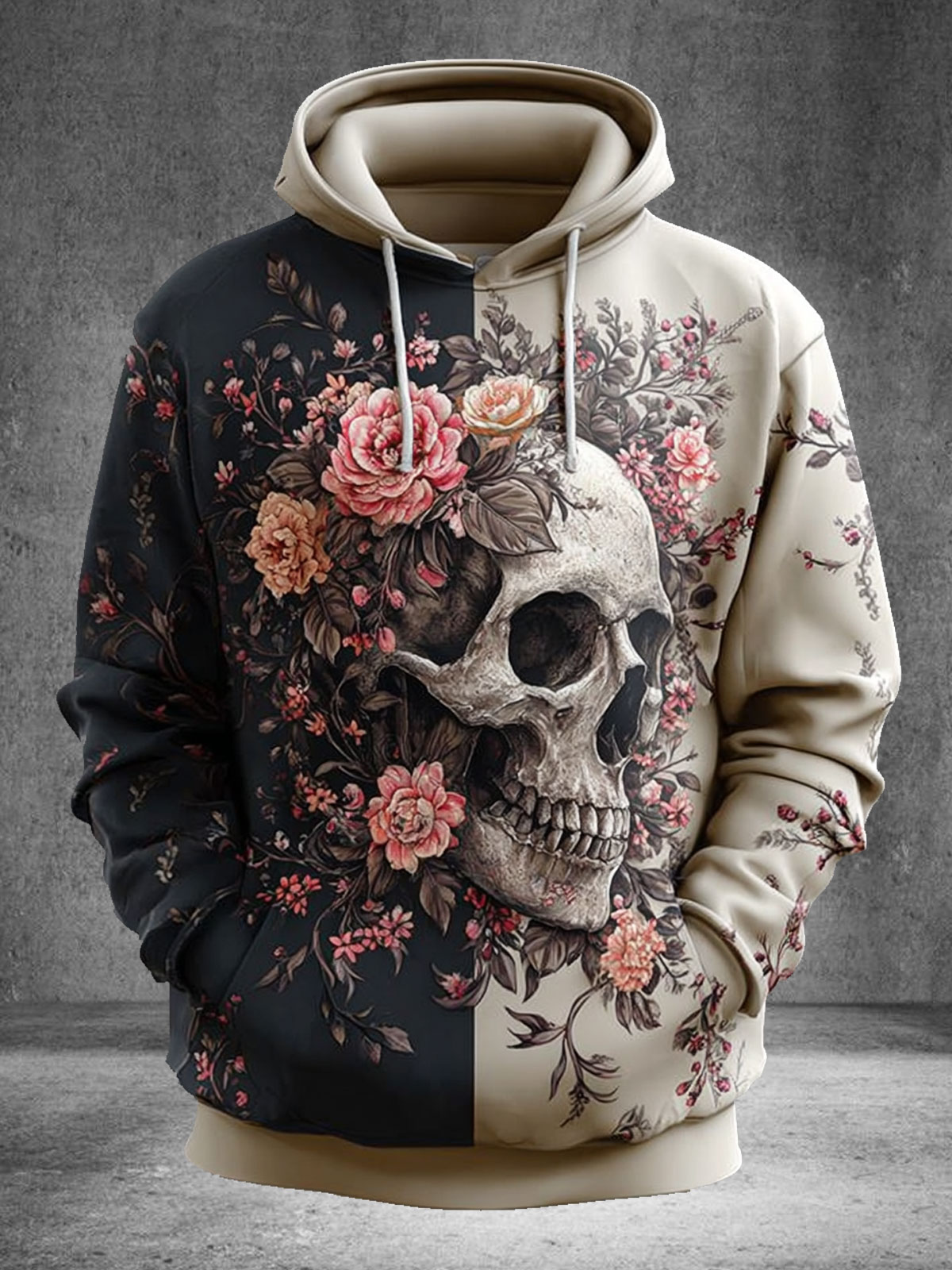 Skull With Flower Art Casual Sweatshirt