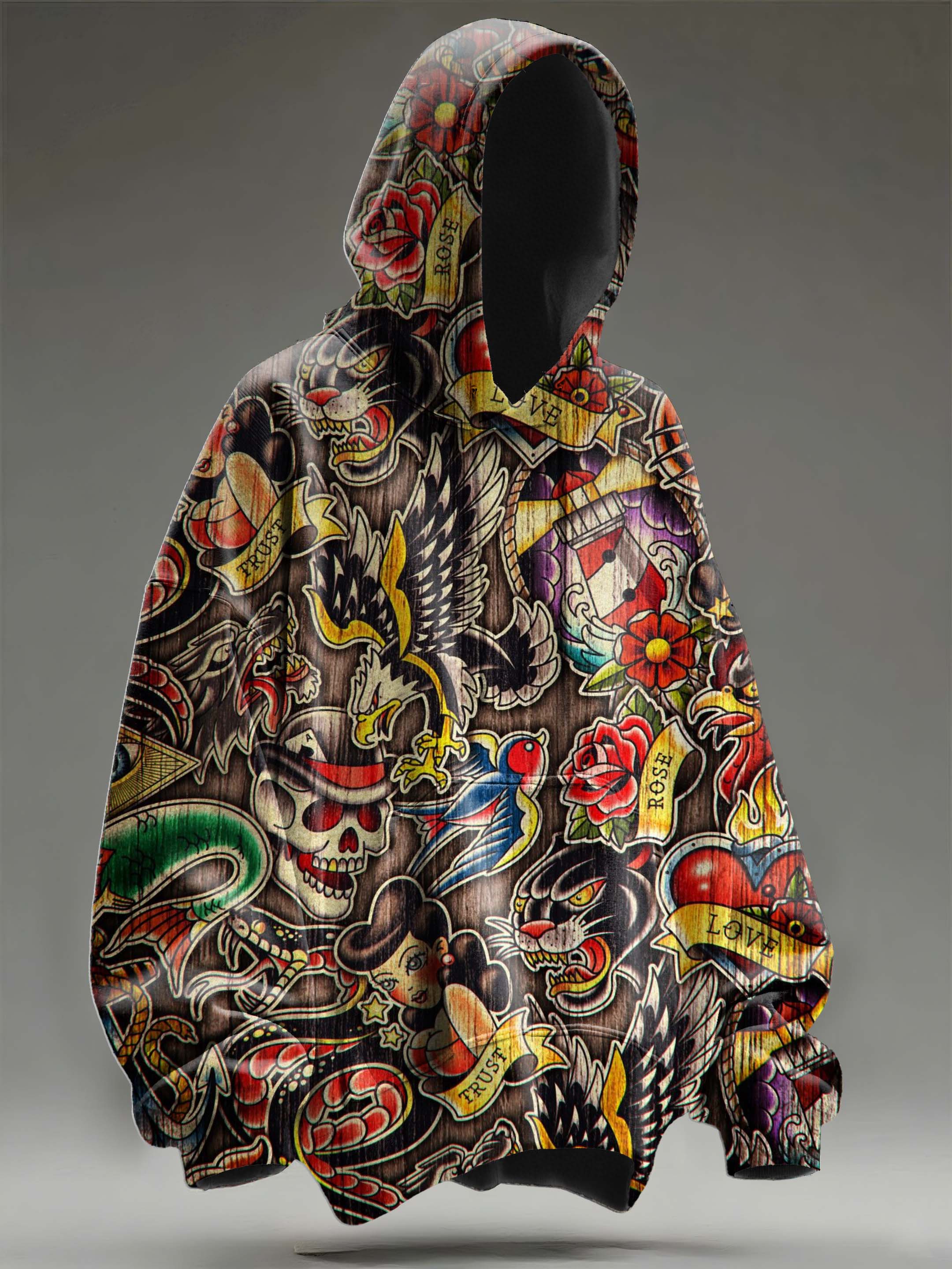 Retro Tattoo Graffiti Art Casual Hoodie Sweatshirt