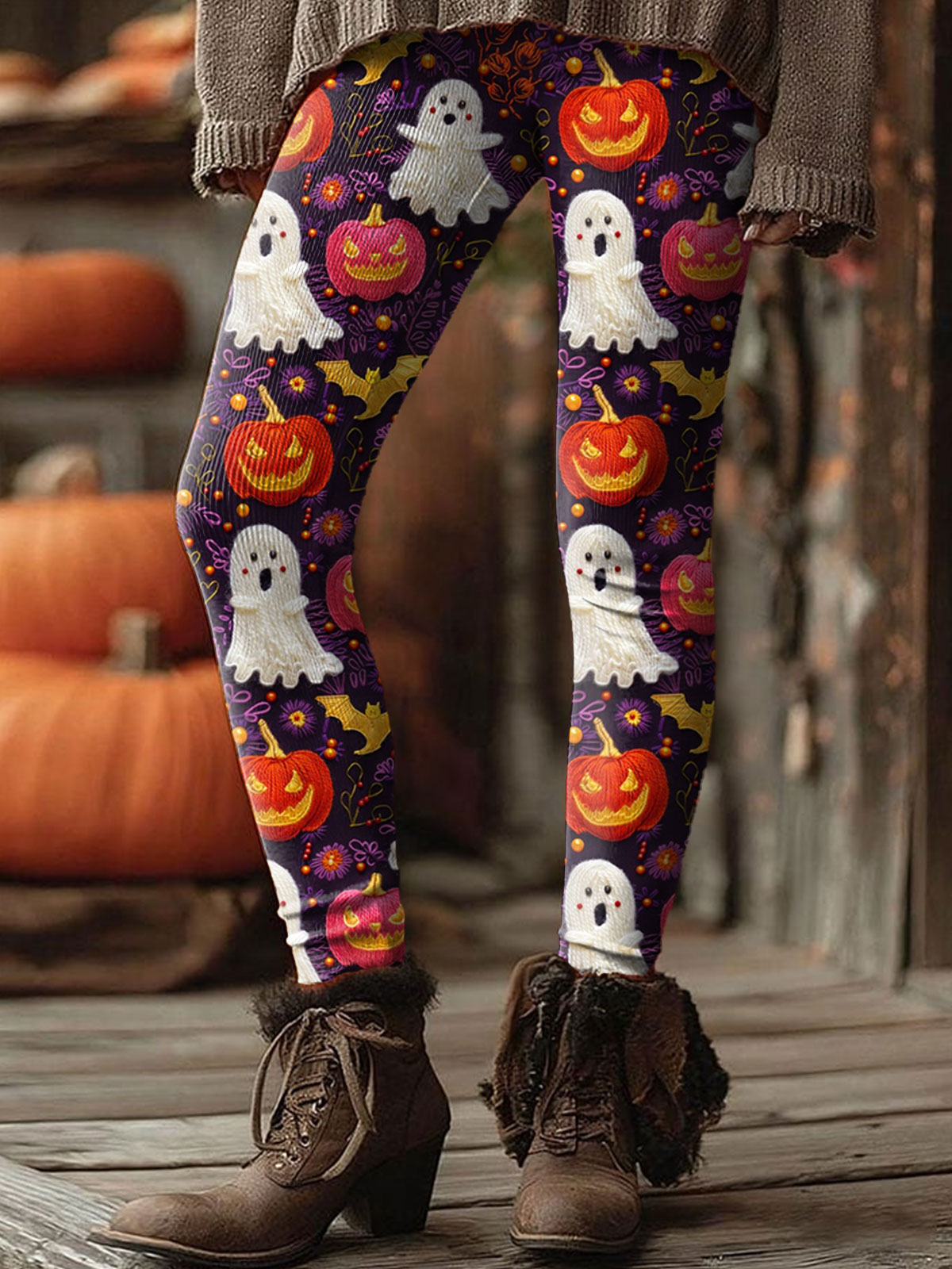 Funny Cute Halloween  Print Casual Leggings