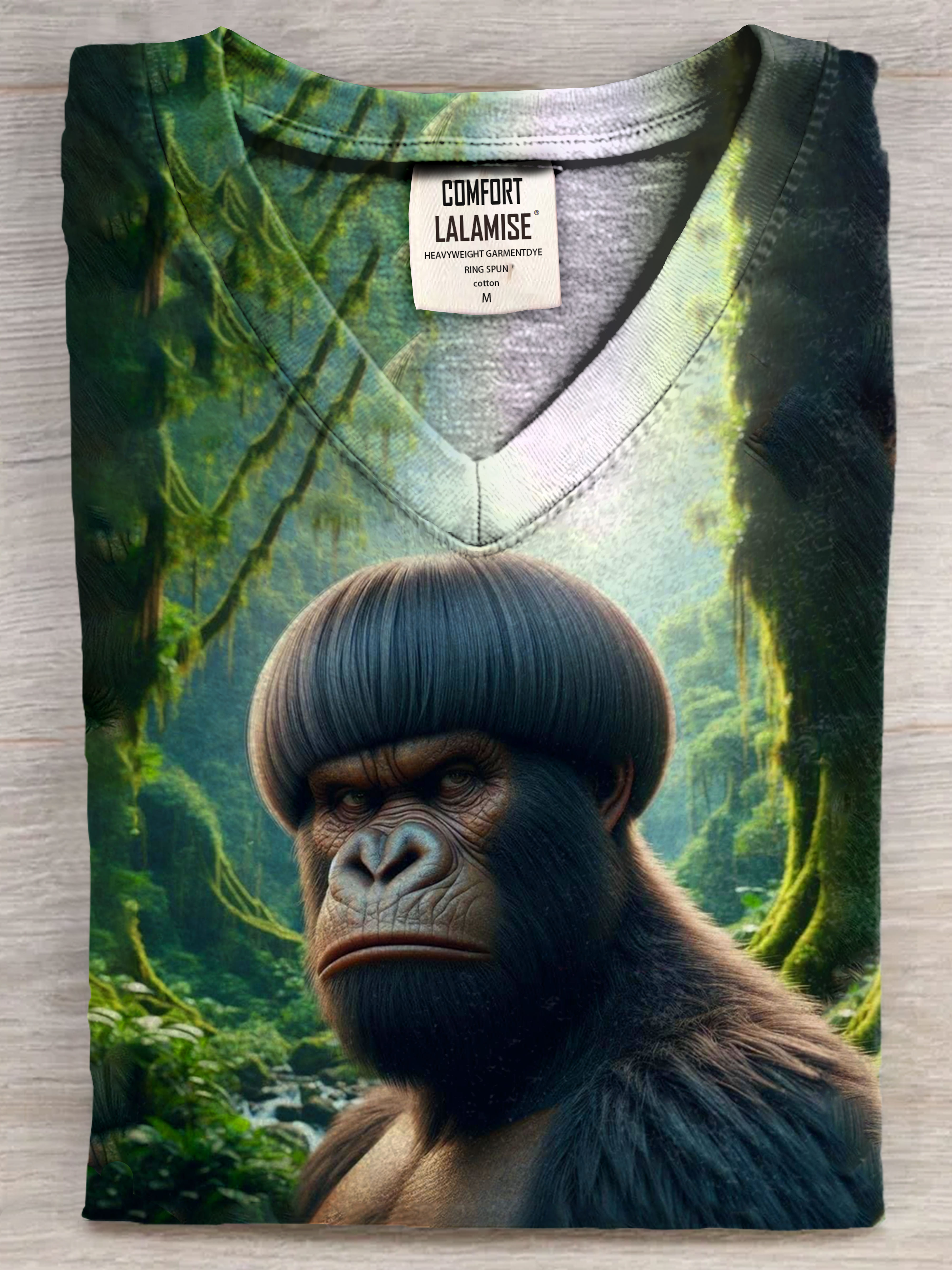 Funny Gorilla Art  V-neck Casual T-Shirt