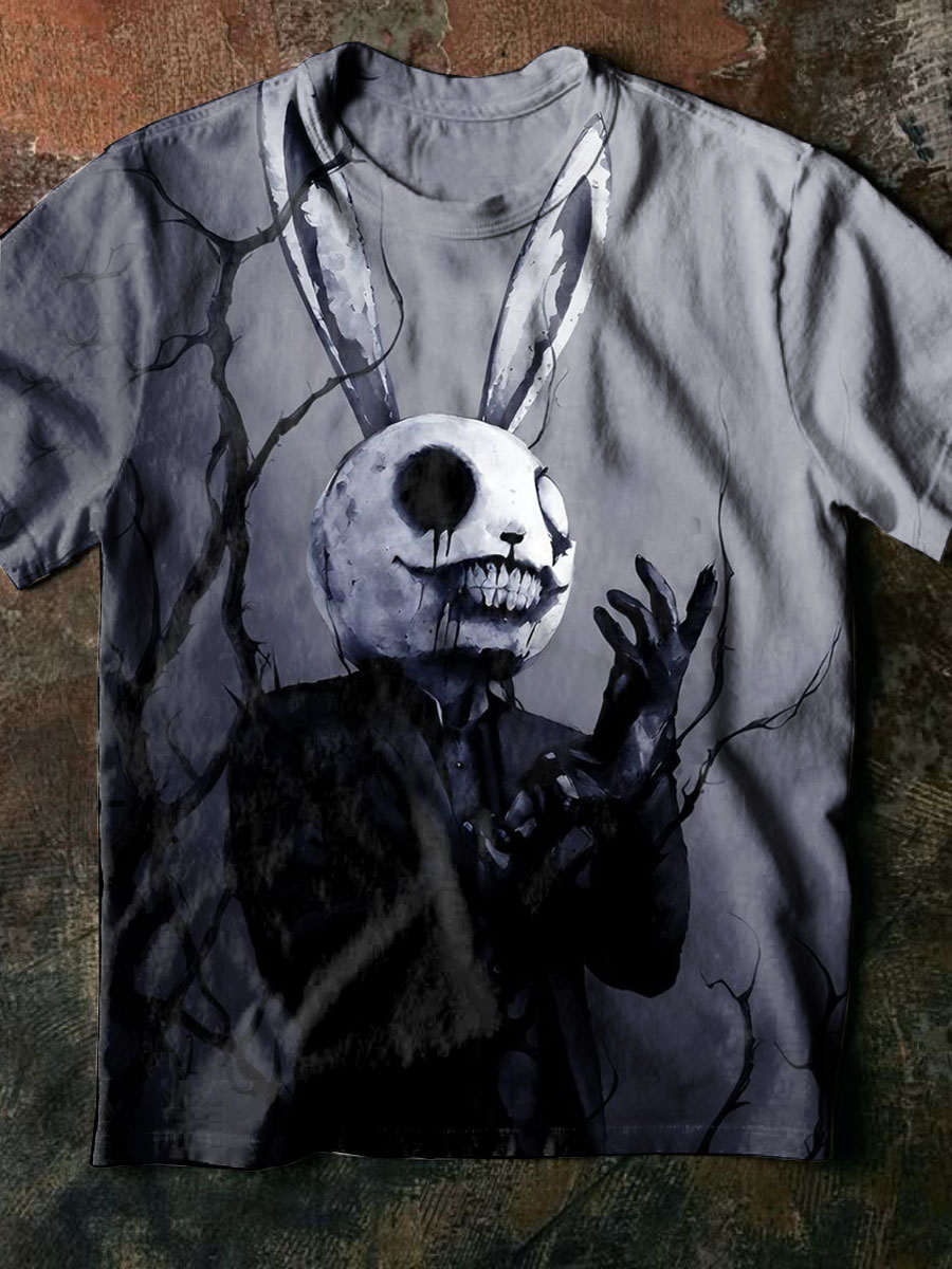 Dark Bunny Prints Casual T-shirt