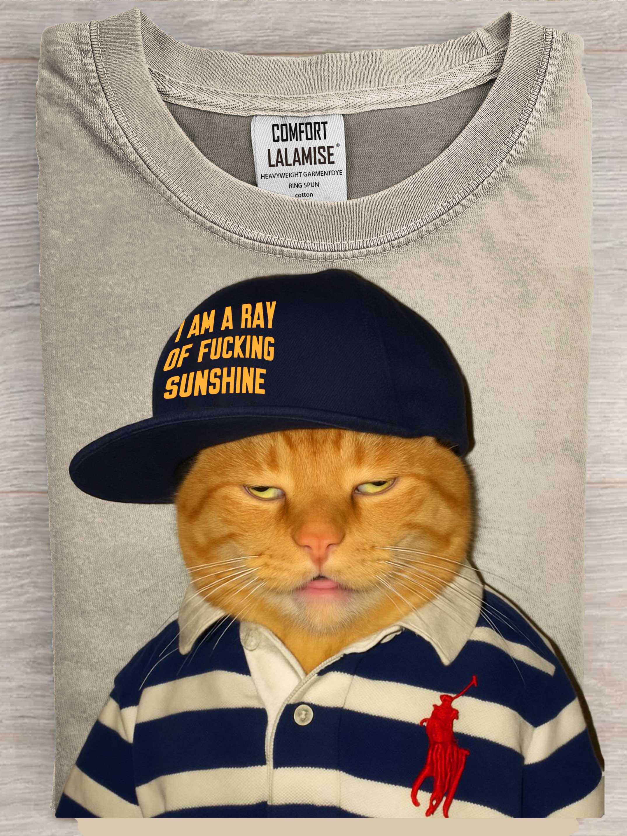 Funny Cat Art Print Cotton Casaul Short Sleeve T-shirt