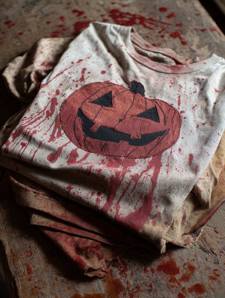 Vintage Halloween Art Print Casaul Cotton Short Sleeve T-shirt