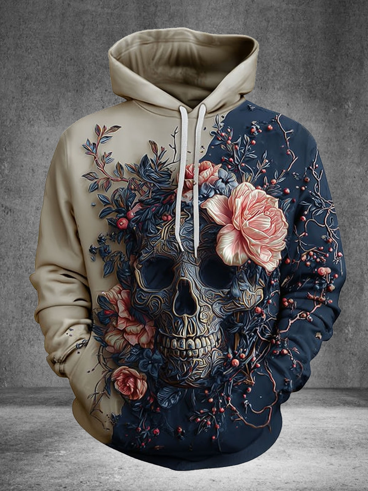 Skull With Flower Art Casual Sweatshirt