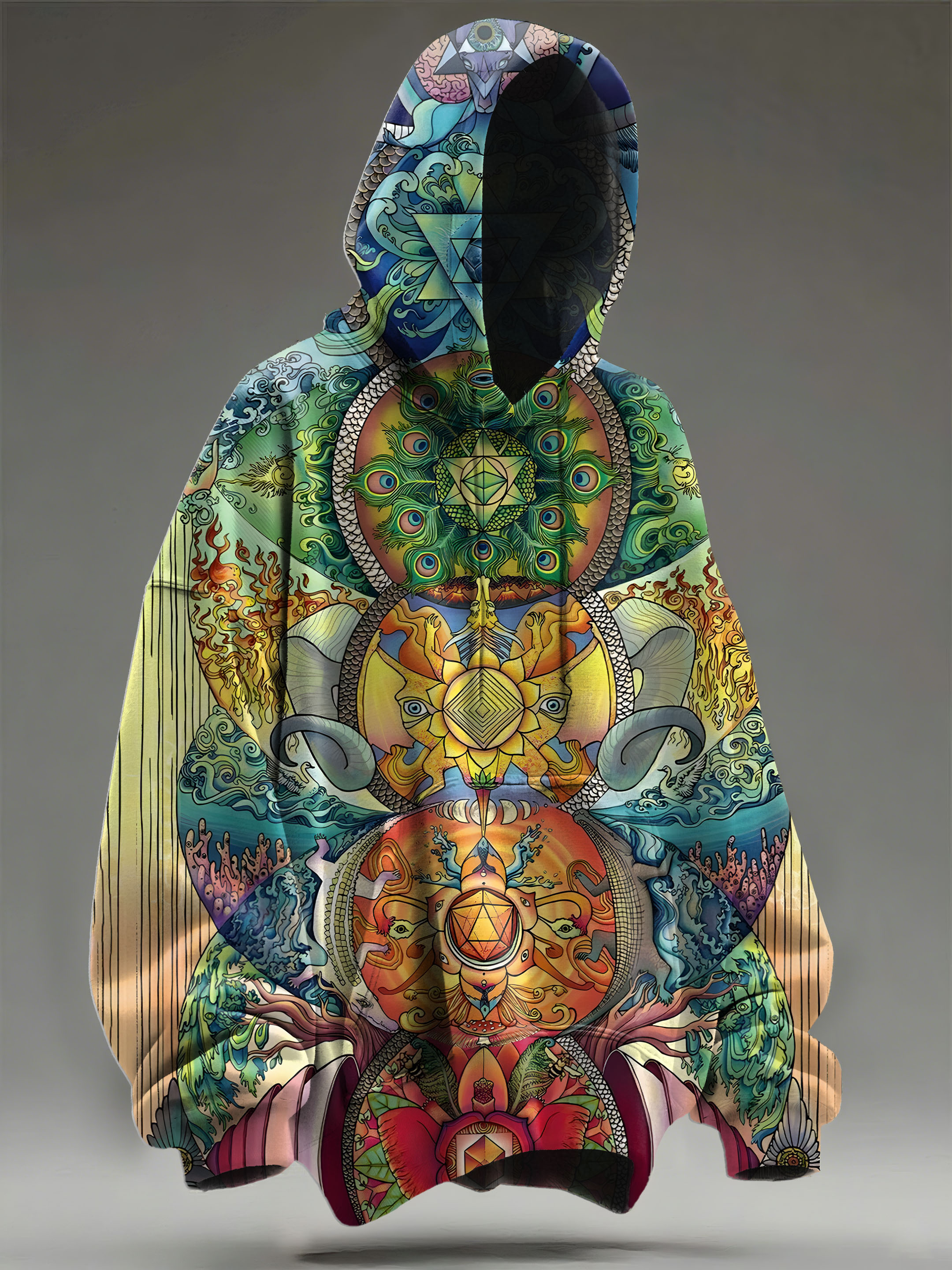 Retro Multicolor Eye Chakra Art Gradient Casual Hoodie Sweatshirt