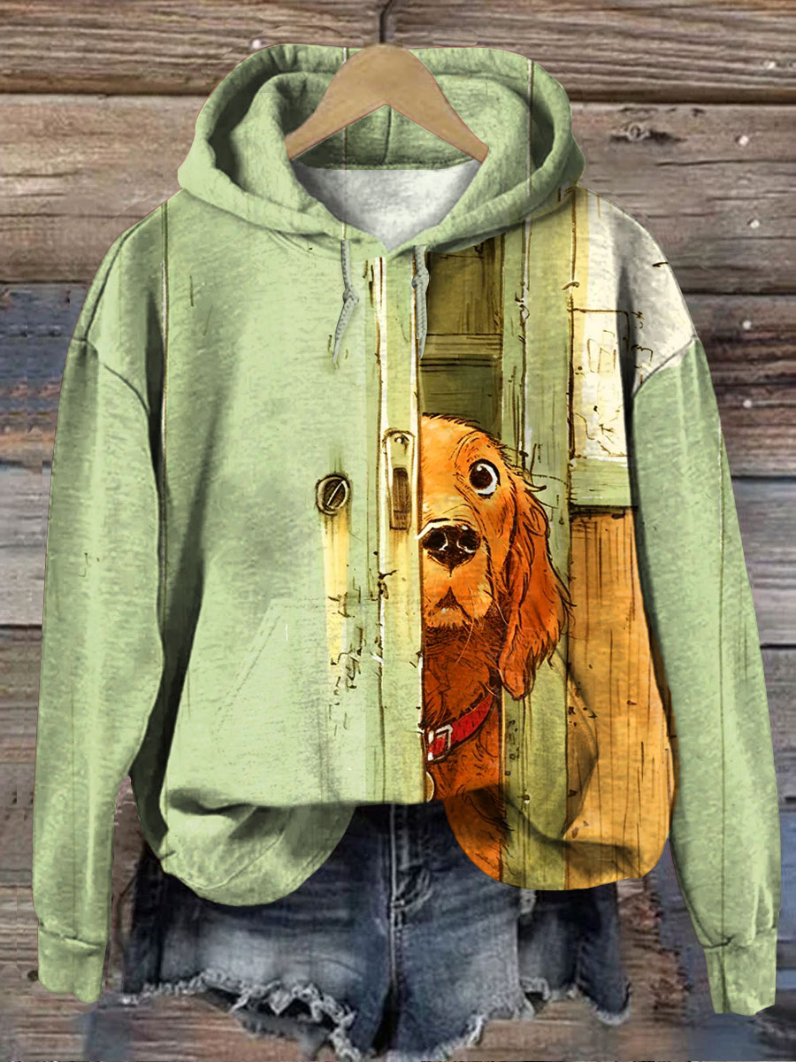 The Waiting Dog Art Print Casual Sweatshirt