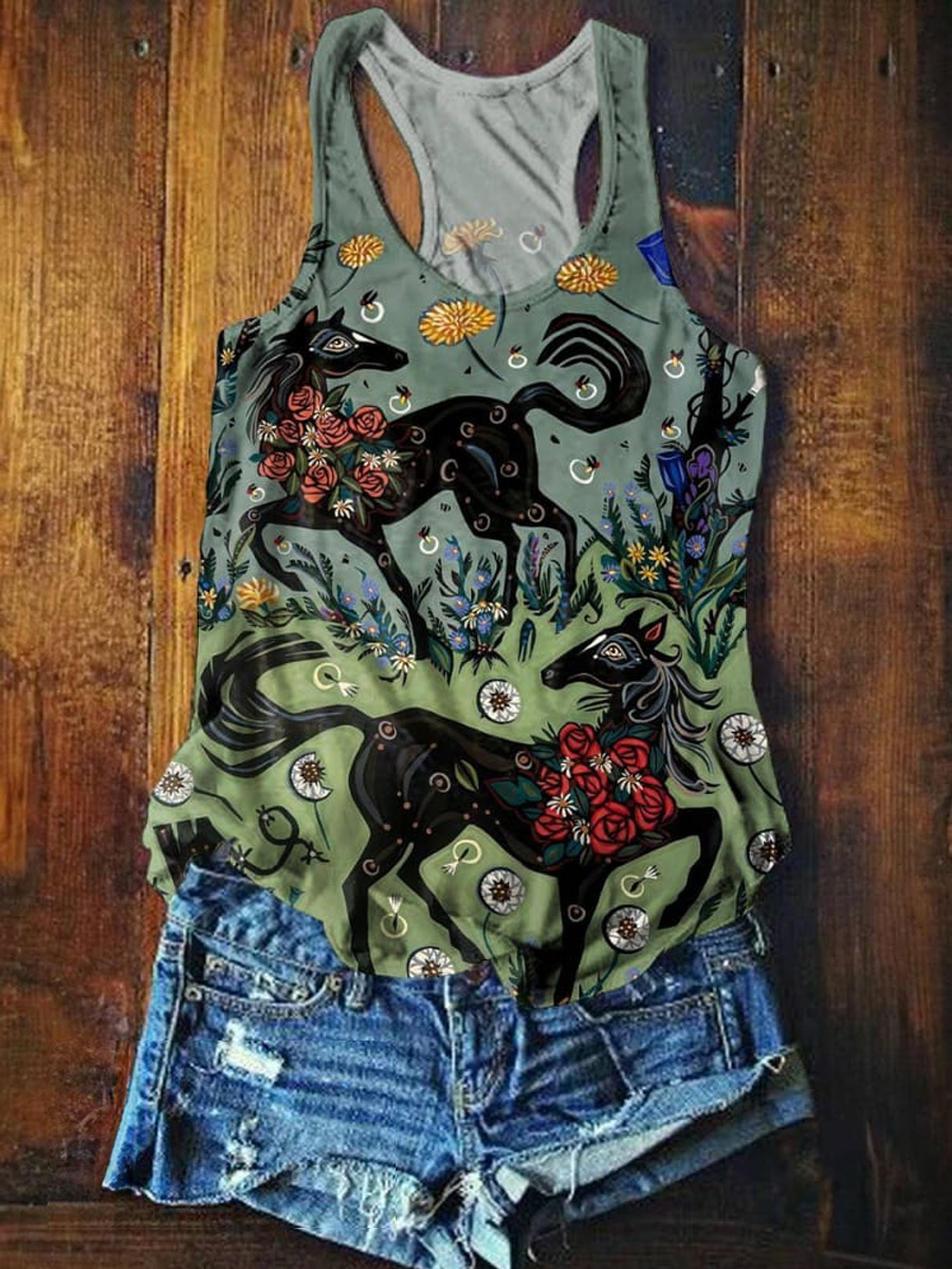 Women's Horse Art Tank Top