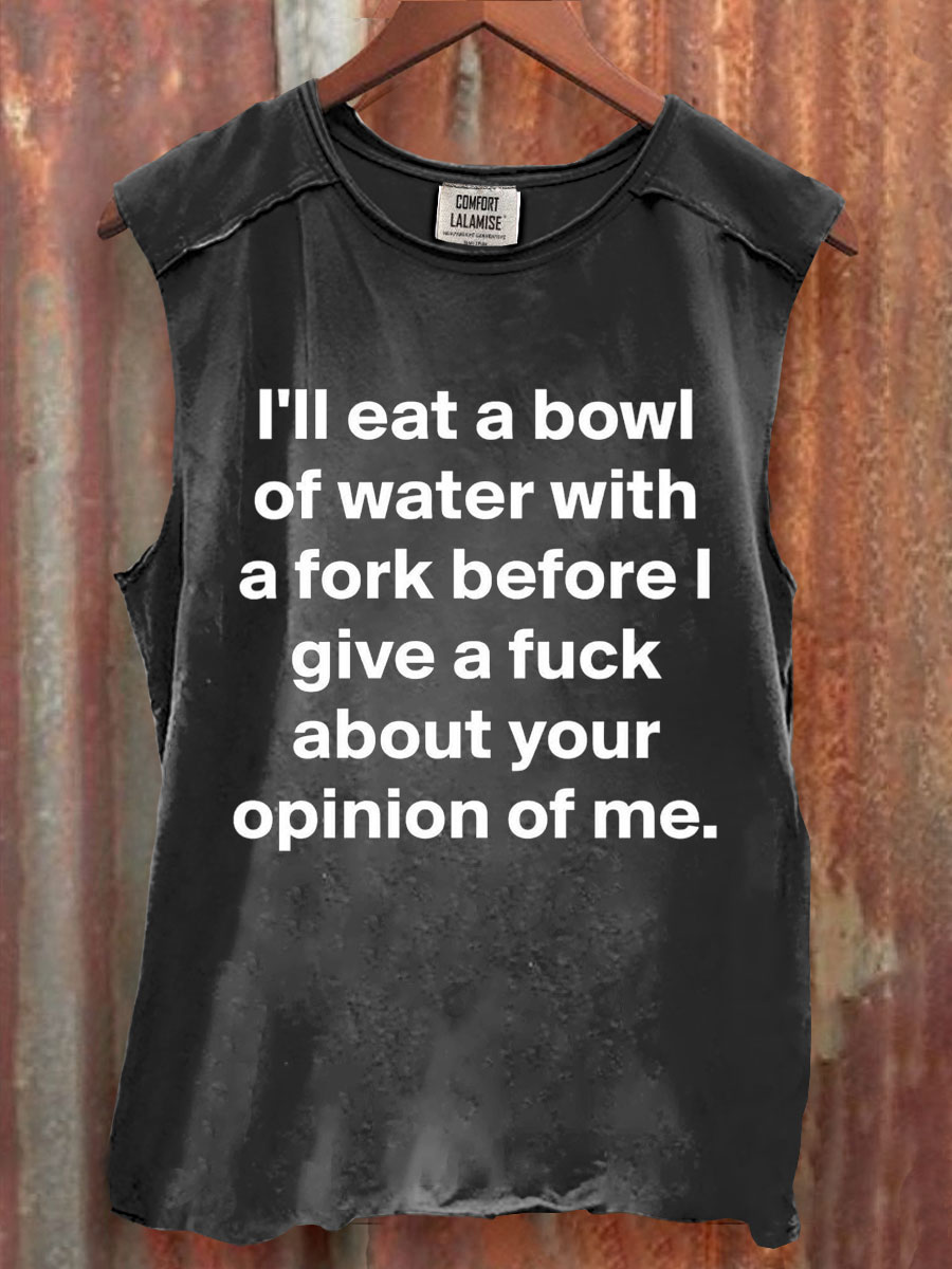 Funnt Quote Print 100% Cotton Casual Tank Top