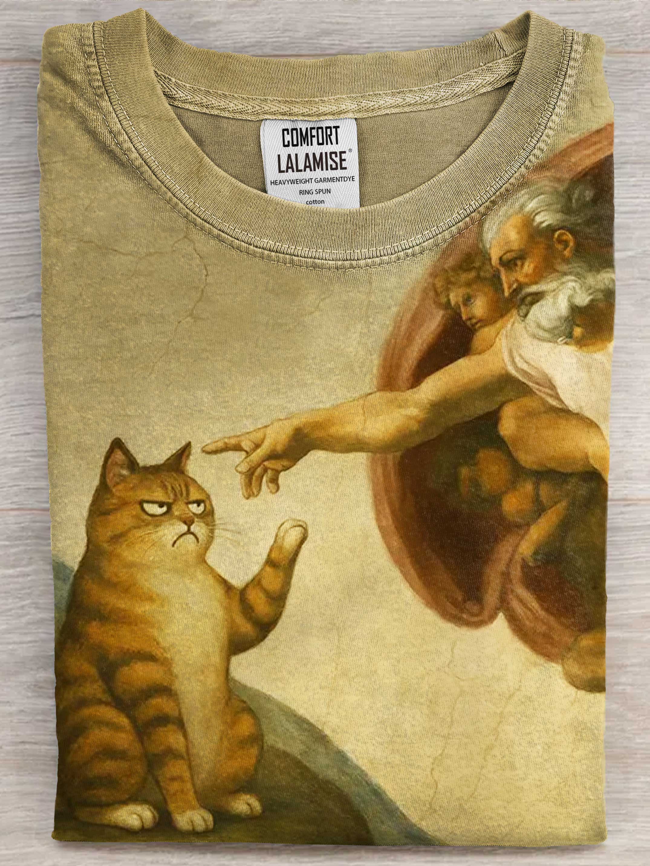 Grumpy Cat Creation Parody Art Print Cotton Casaul Short Sleeve T-shirt