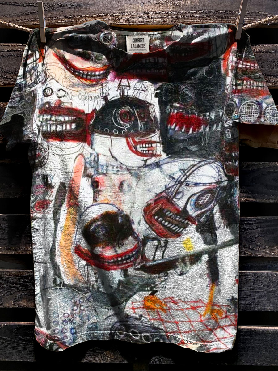 Dark Abstrct Art Print Casual Short Sleeve T-shirt