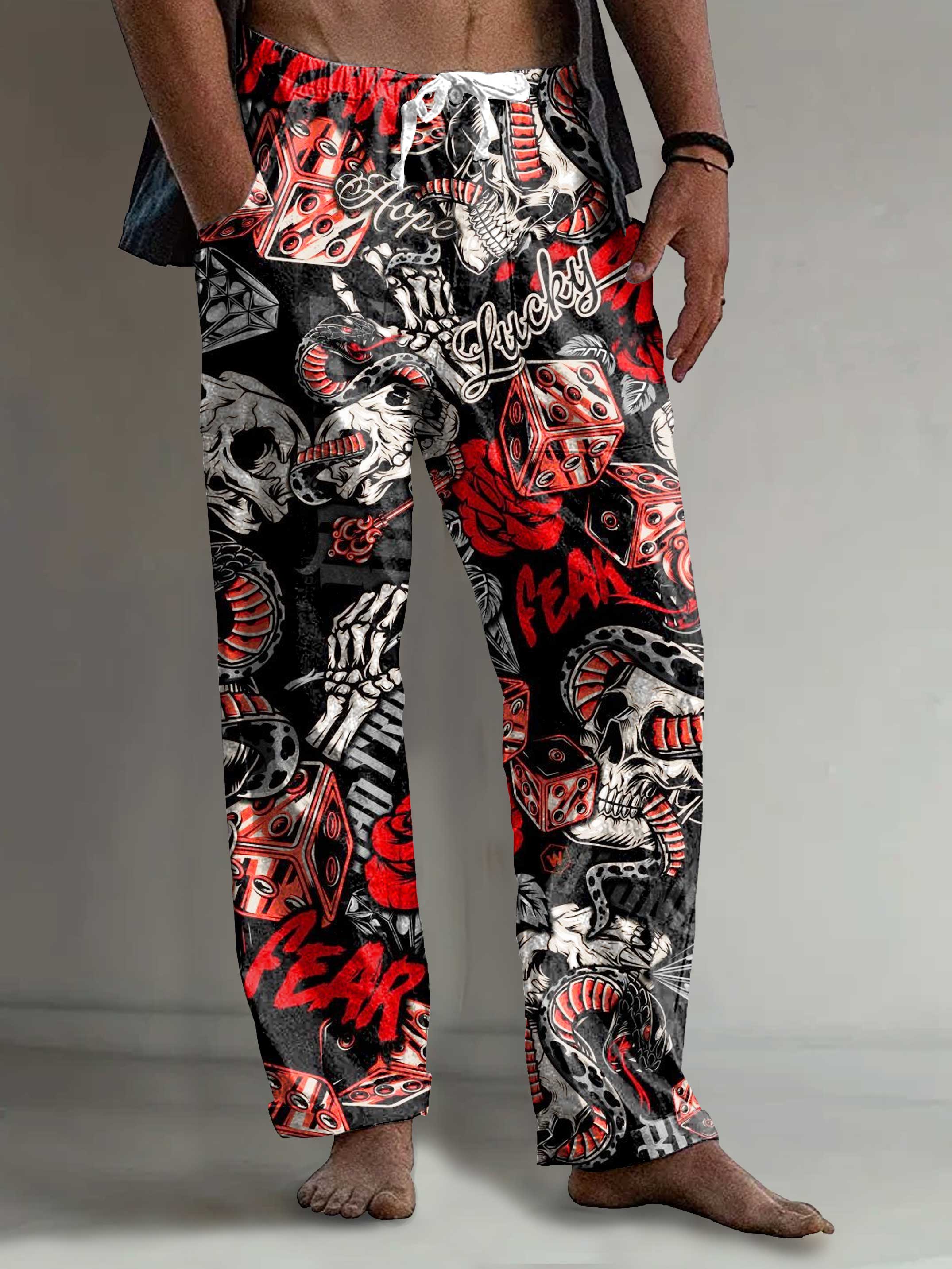 Men's Dark Art Print Comfy 100% Cotton Pants
