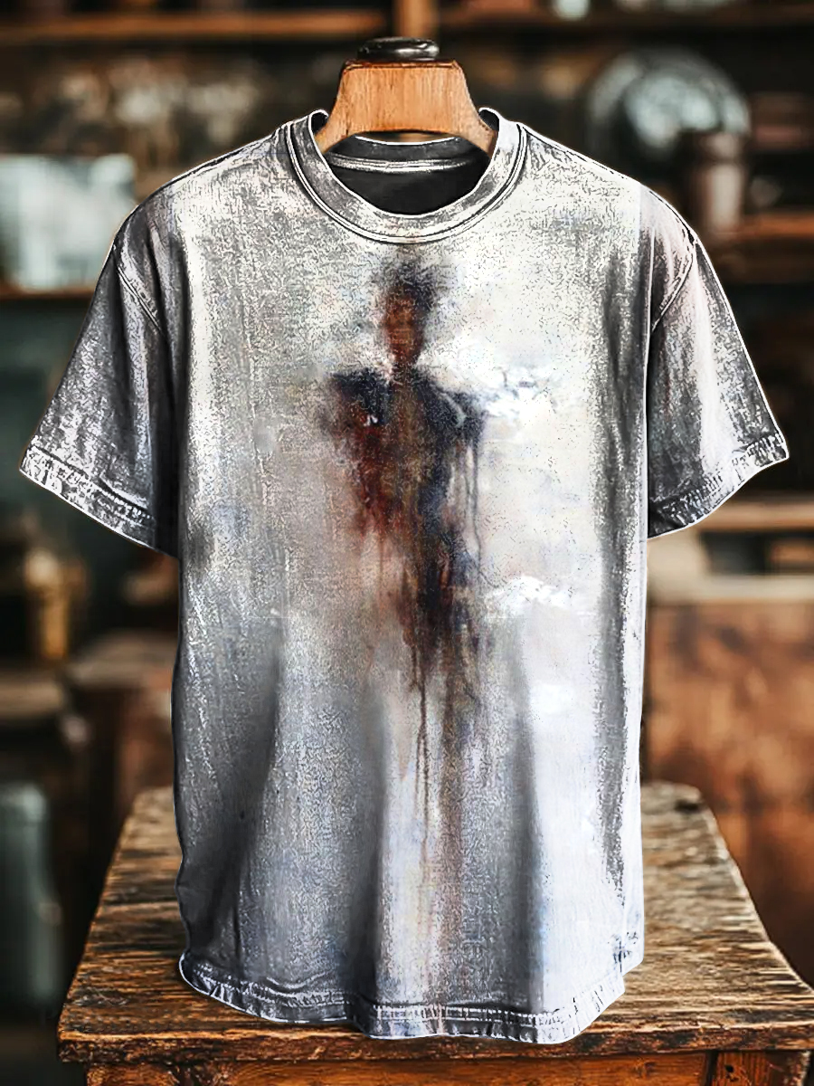 Retro Dark Horror Art Halloween Print T-shirt