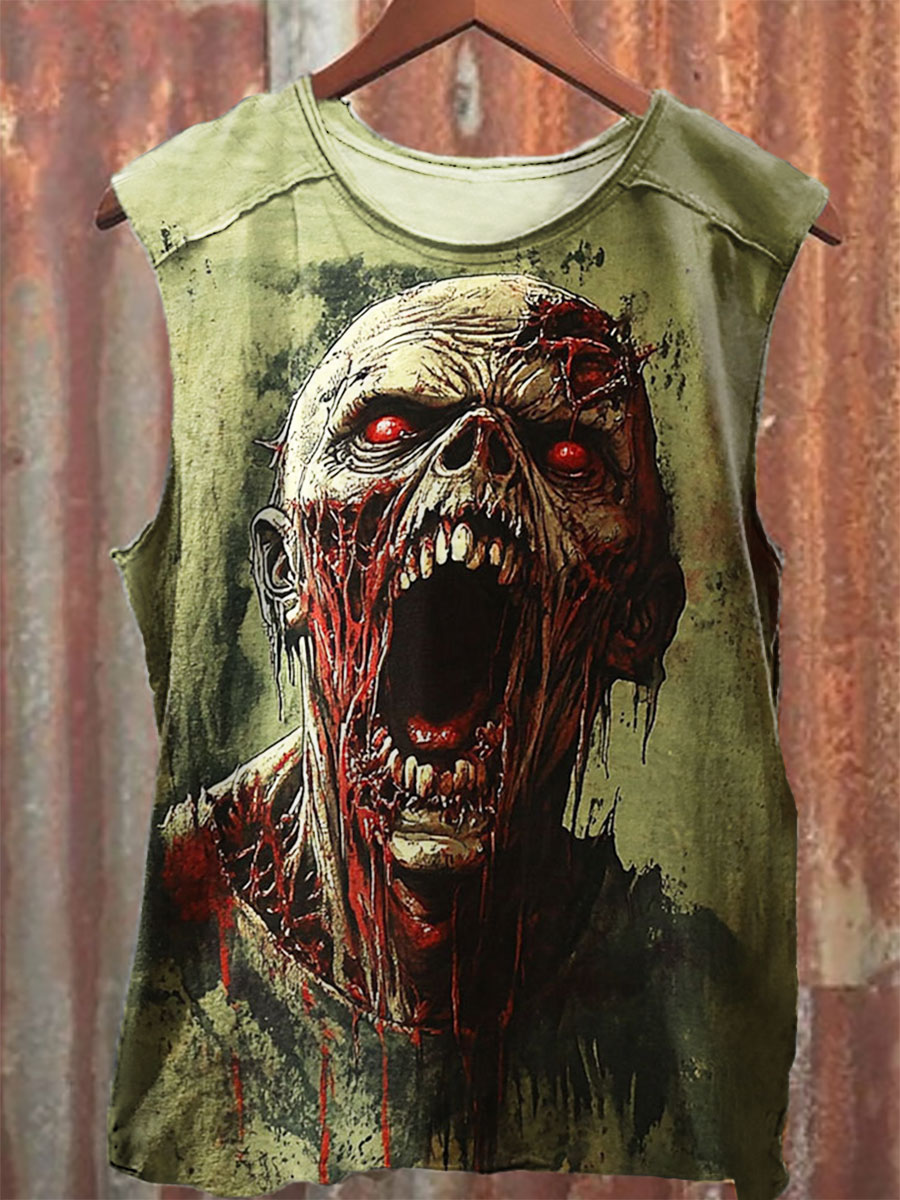 Horror Print 100% Cotton Casual Tank Top