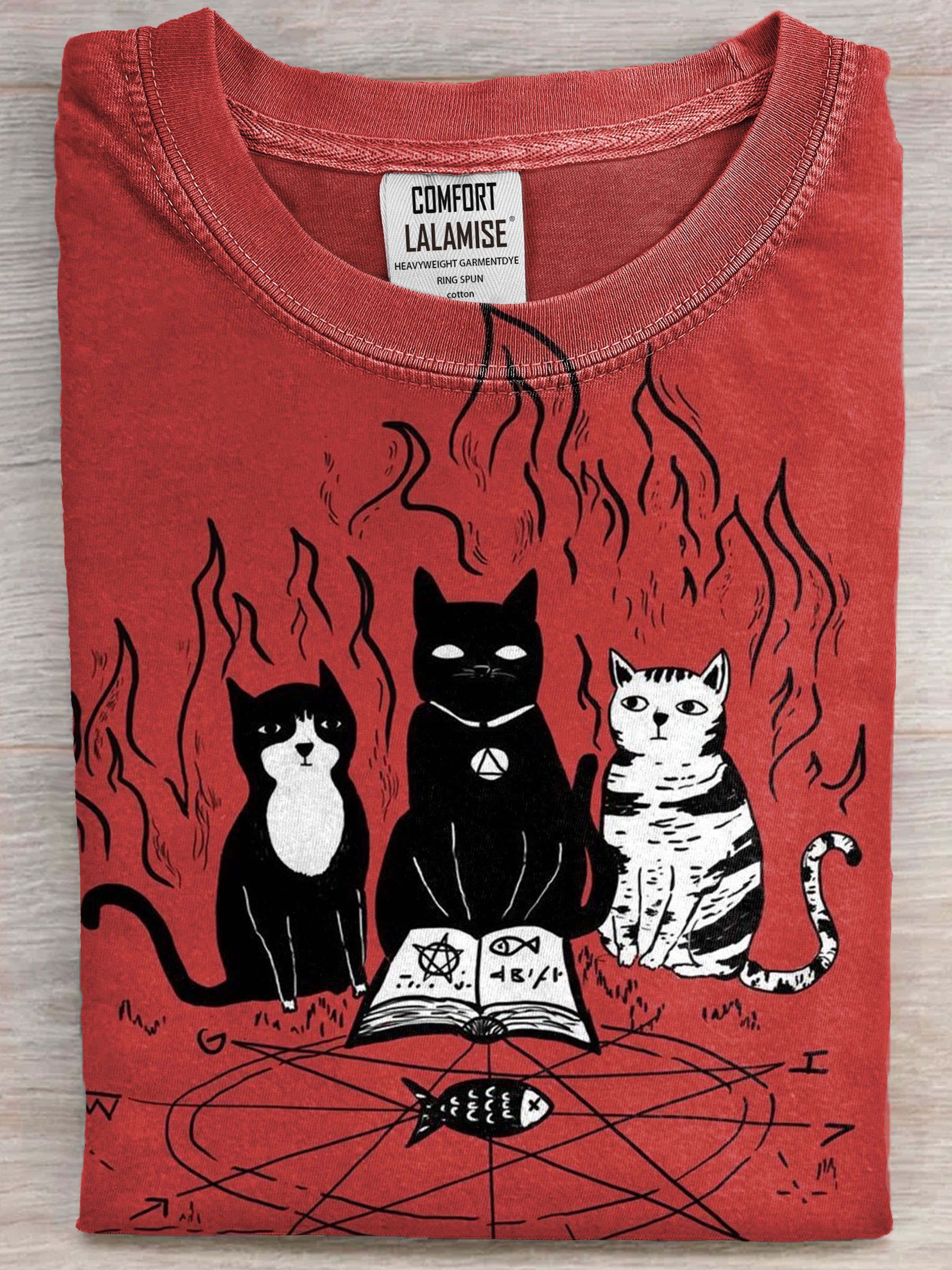 Funny Cat Art Print Casual Short Sleeve T-shirt