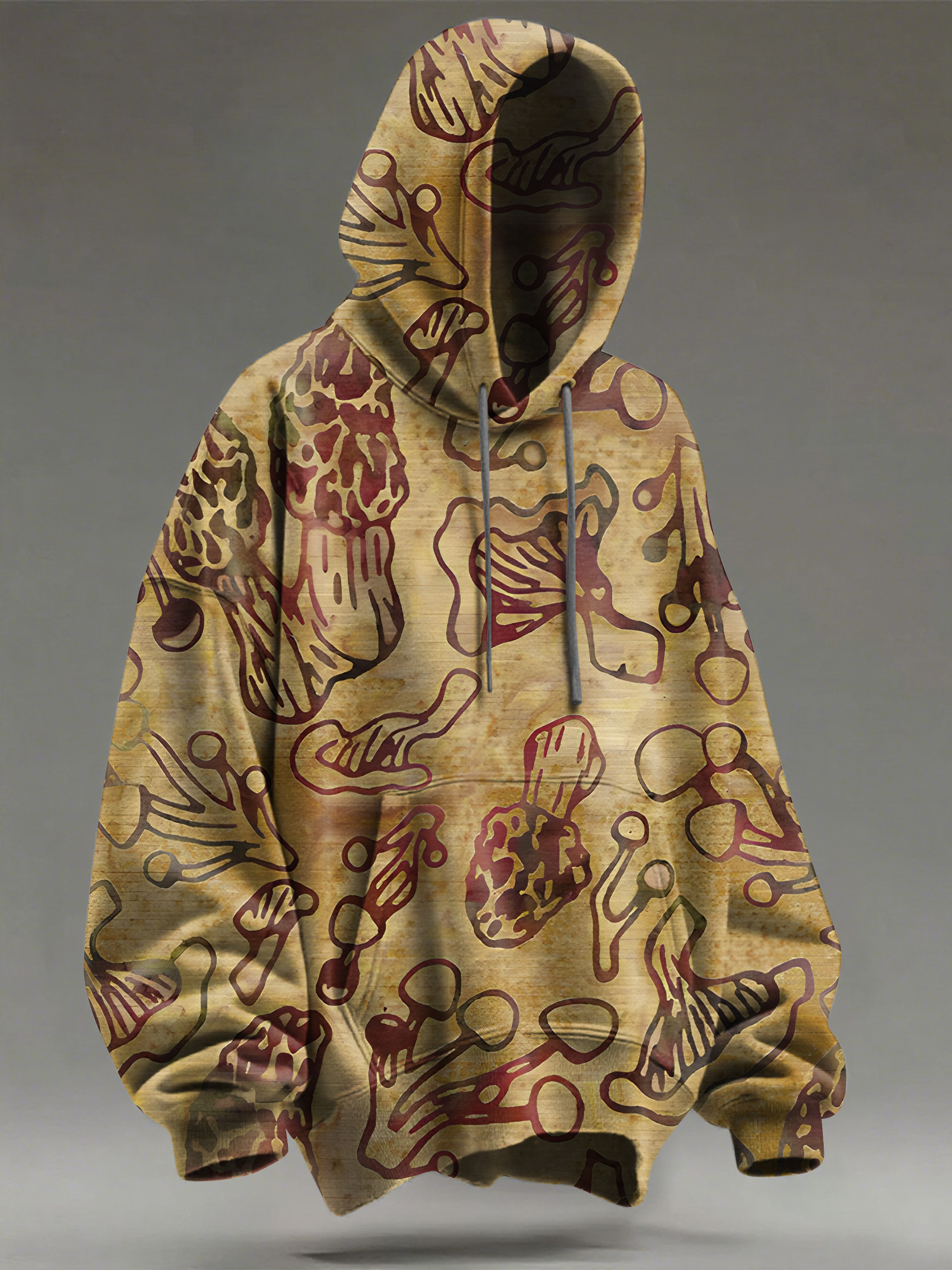 Retro Ethnic Patterns Mushroom Art Casual Hoodie Sweatshirt