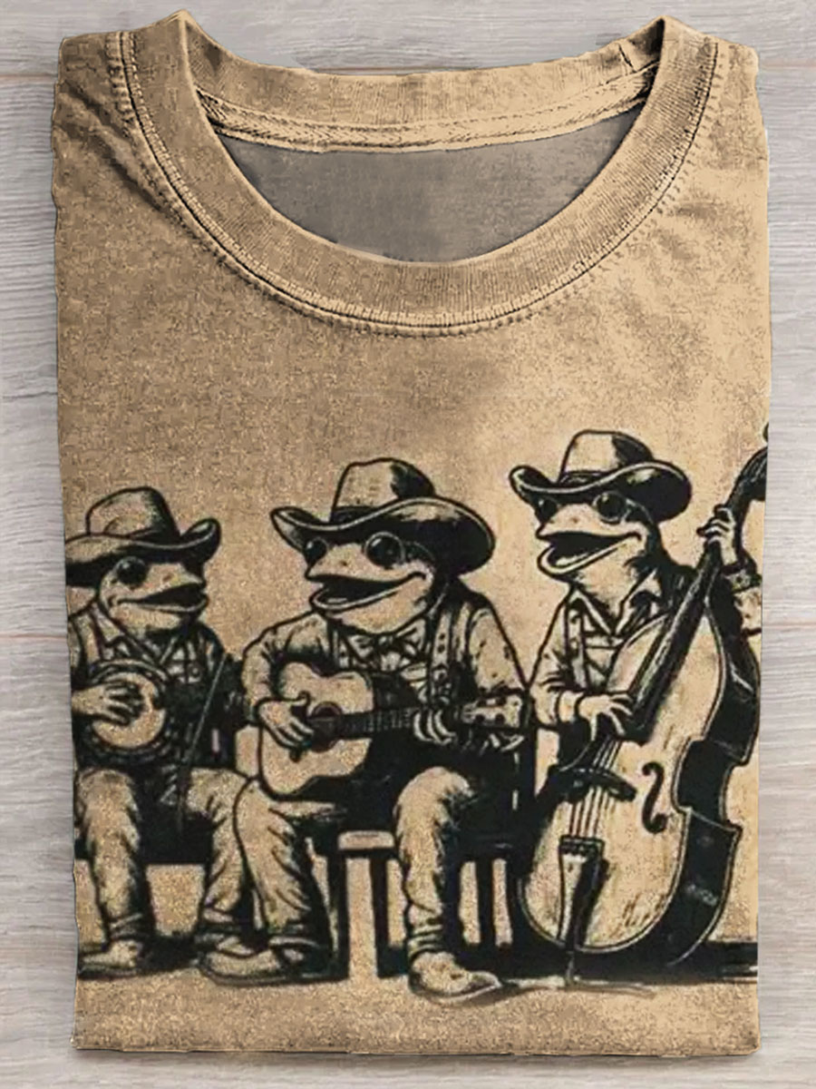 Funny Frog Print Casual T-shirt