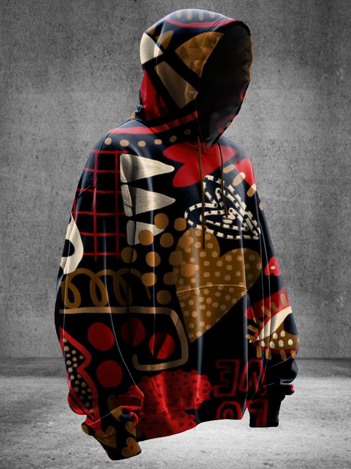 Vintage Abstract Fantasy Art Print Hoodie Casual Sweatshirt