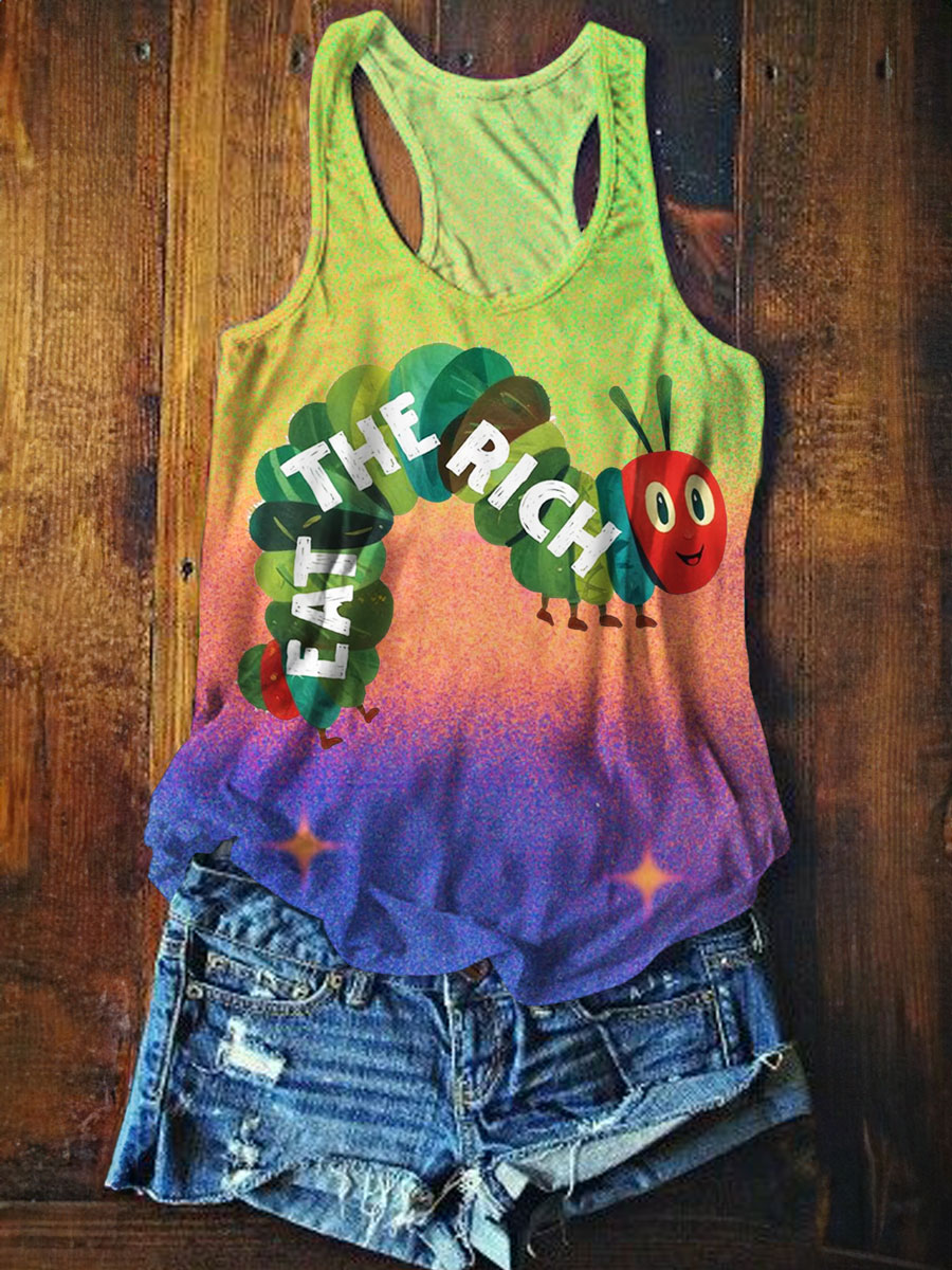 Eat The Rich Print Tank Top