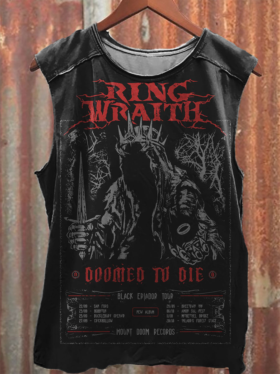 Vintage Print 100% Cotton Casual Tank Top