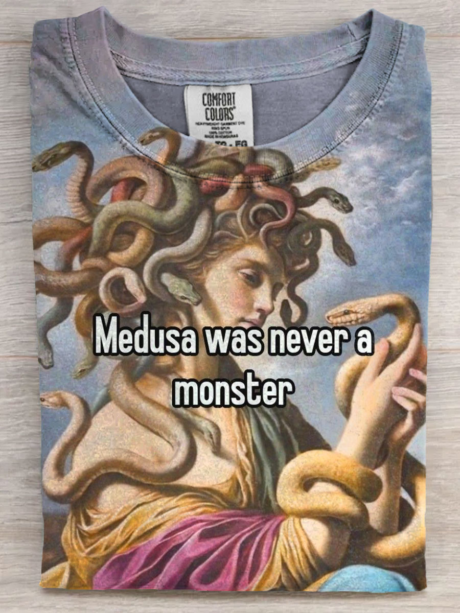 Medusa Was Never A Monster Art Print Casaul Short Sleeve T-shirt