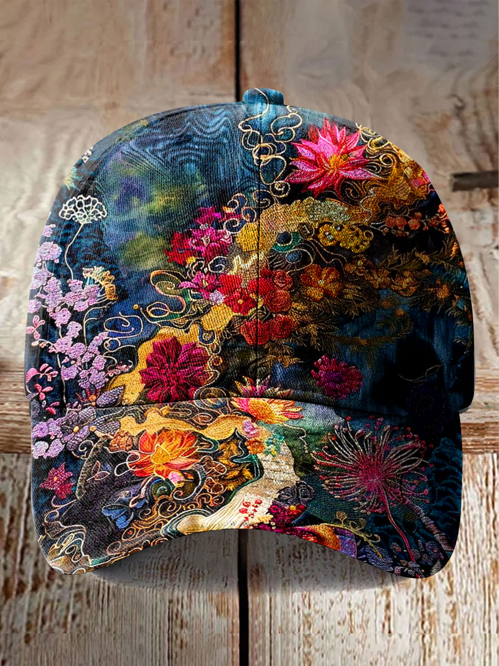 Vintage Floral Art Print Casaul Hats