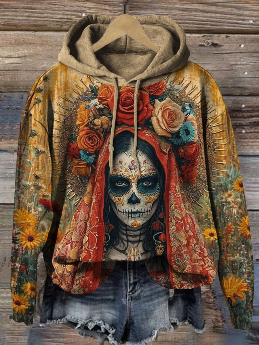 Skull Print Casual Sweatshirt