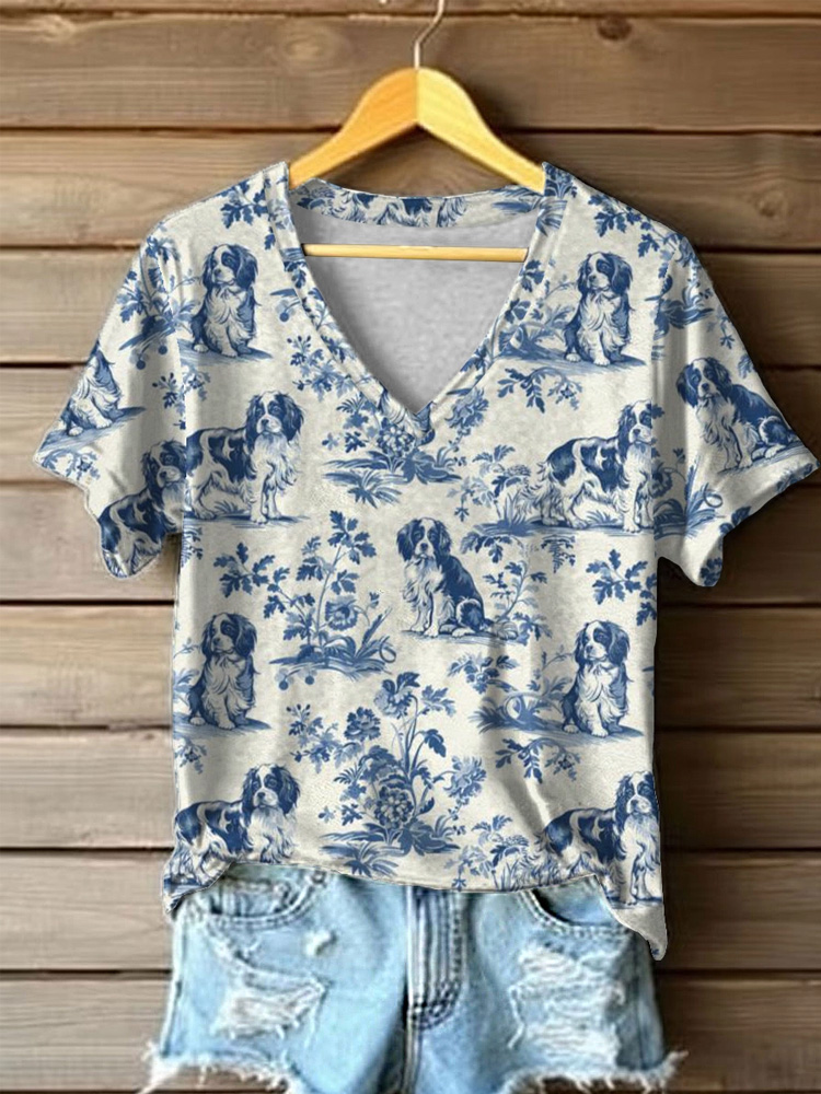 Women's Cavalier King Charles Spaniel Print T-shirt
